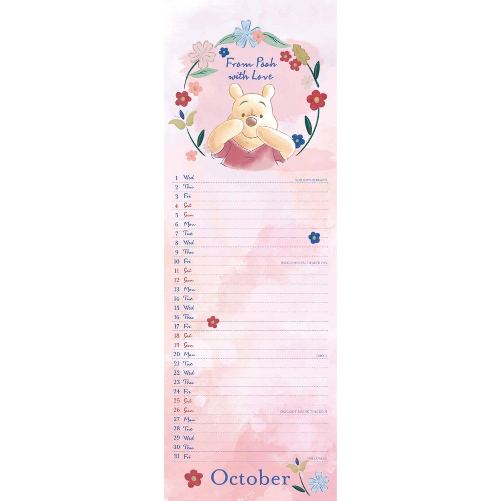 2025 Winnie The Pooh Sketchbook - Slim Wall Calendar