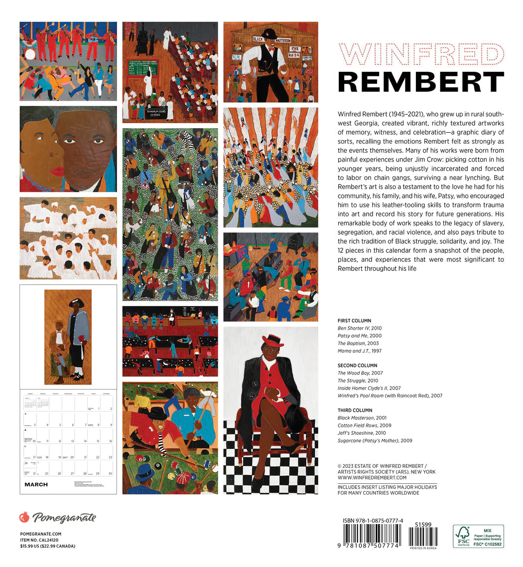 2024 Winfred Rembert - Square Wall Calendar  SOLD OUT