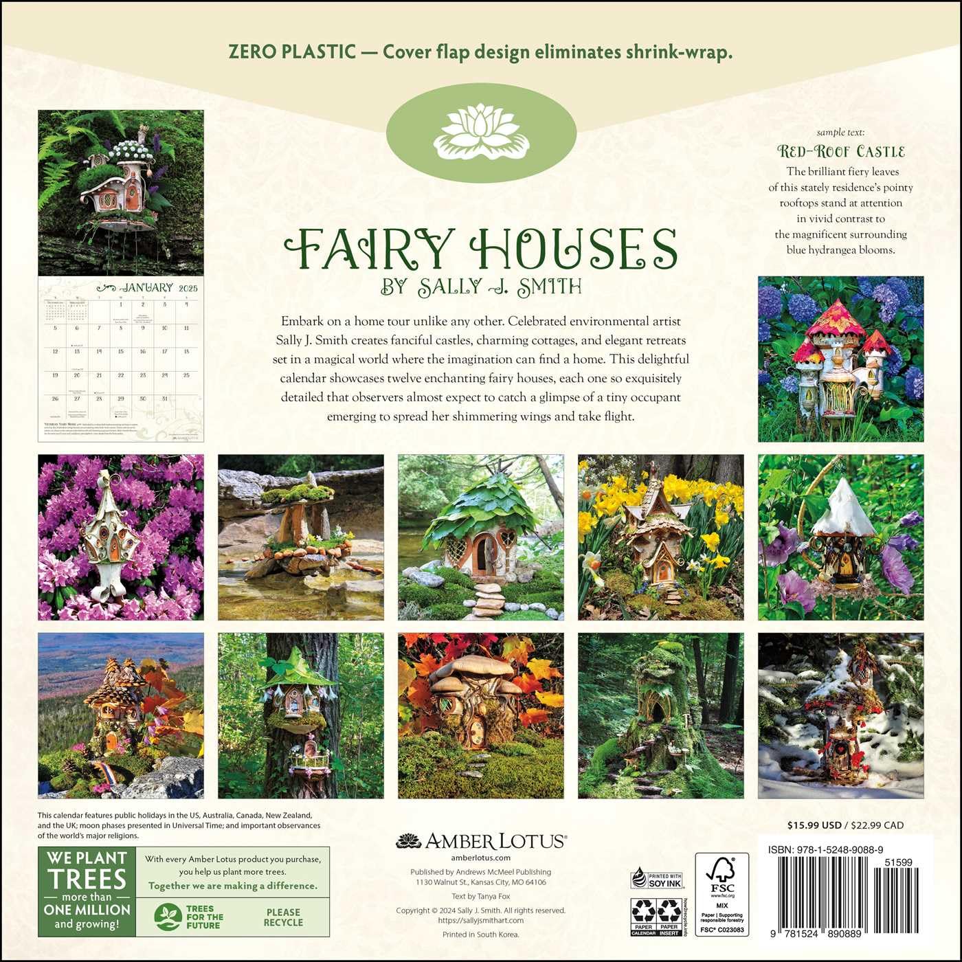 2025 Fairy Houses By Sally J. Smith - Square Wall Calendar