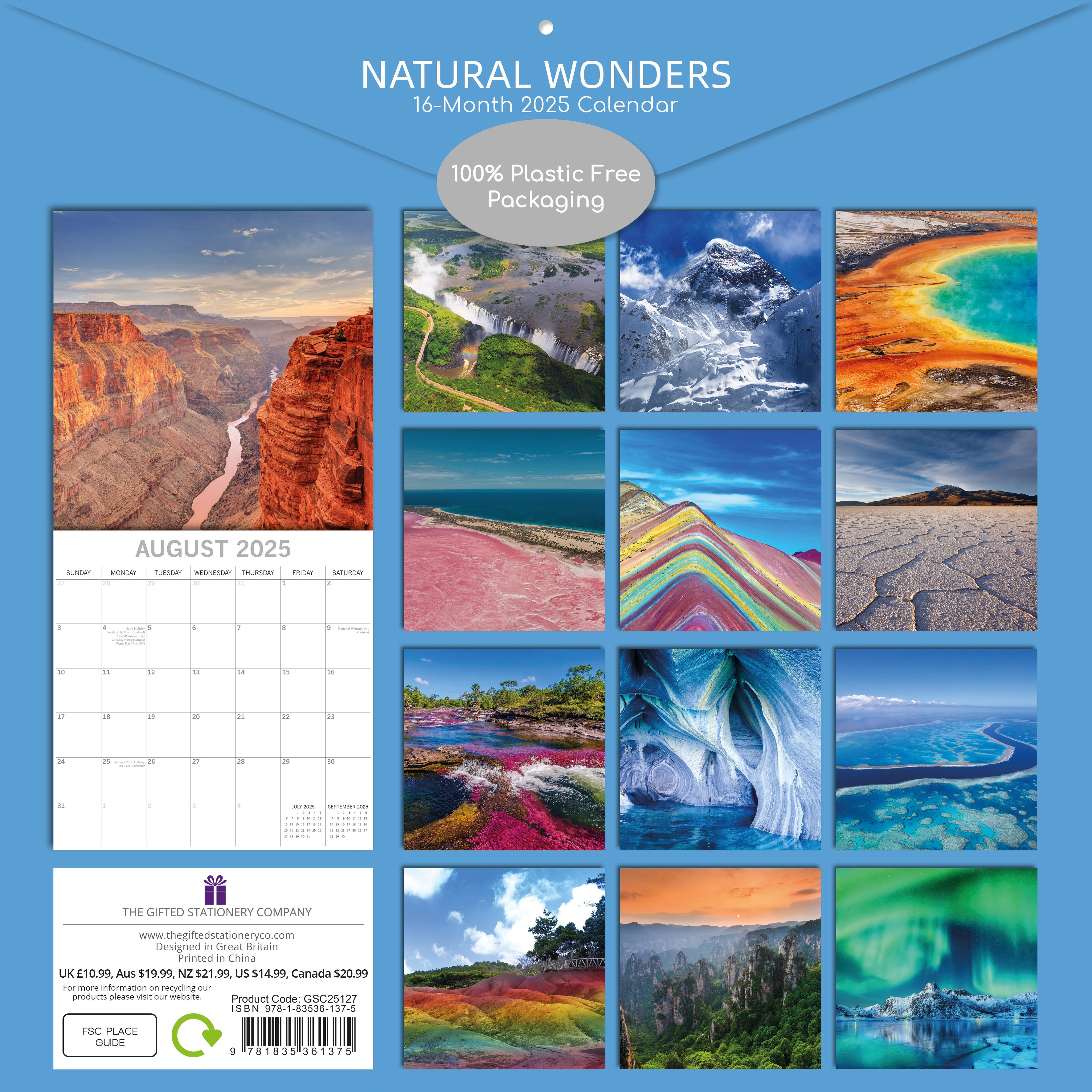 2025 Natural Wonders - Square Wall Calendar