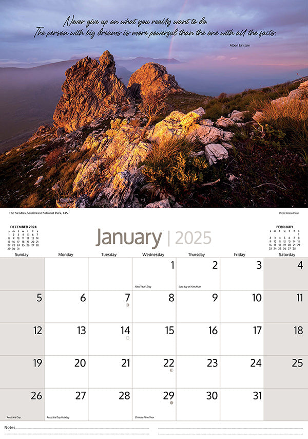 2025 Australia Inspired By Artique - Horizontal Wall Calendar