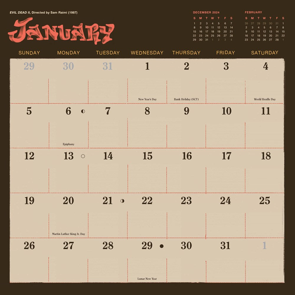 2025 Classic Horror Movies - Square Wall Calendar