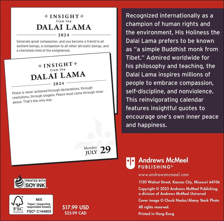 2024 Insight from the Dalai Lama - Boxed Page-A-Day Calendar