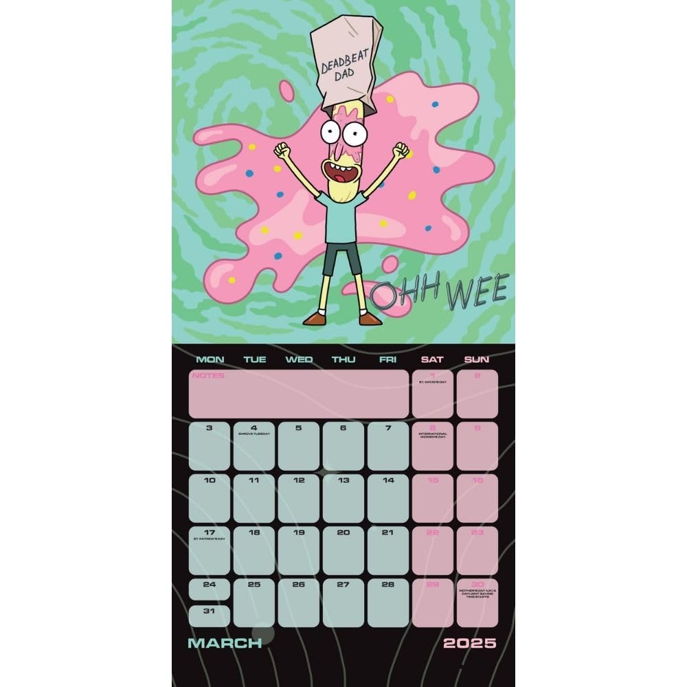 2025 Rick And Morty - Square Wall Calendar