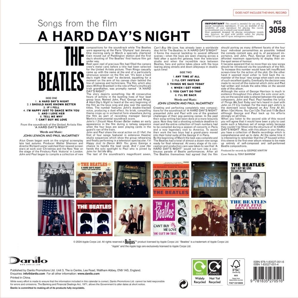 2025 The Beatles Collector's Edition Record Sleeve - Square Wall Calendar