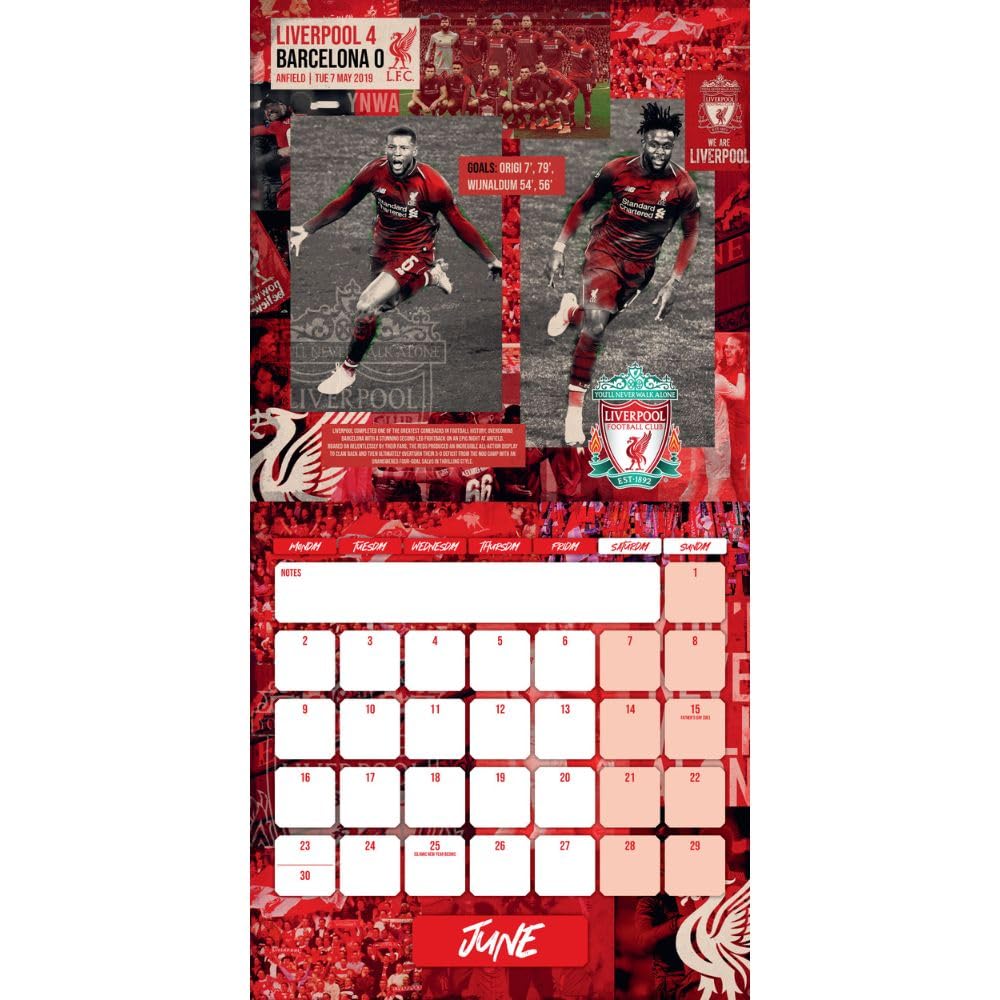 2025 Liverpool Fc - Calendar & Diary Musical Gift Box Set