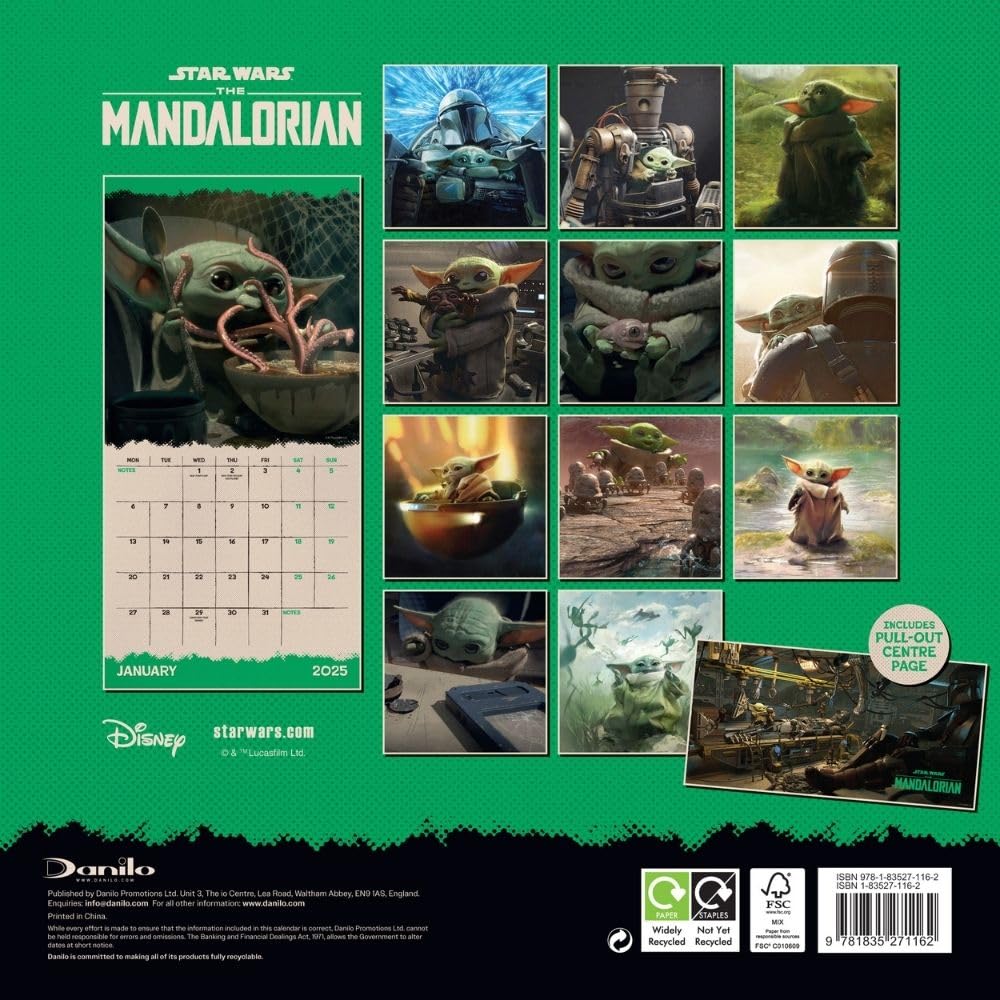 2025 Star Wars The Mandalorian Grogu - Square Wall Calendar