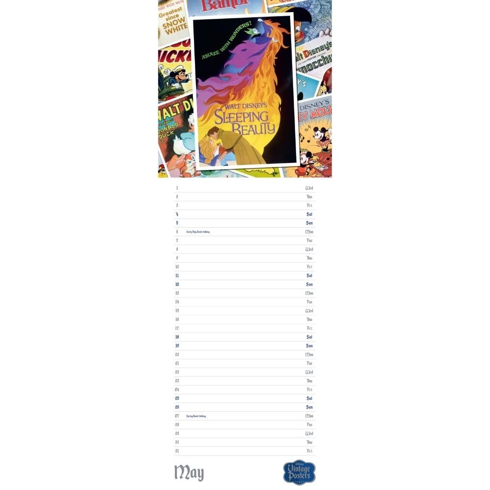 2024 Disney Vintage Posters - Slim Wall Calendar