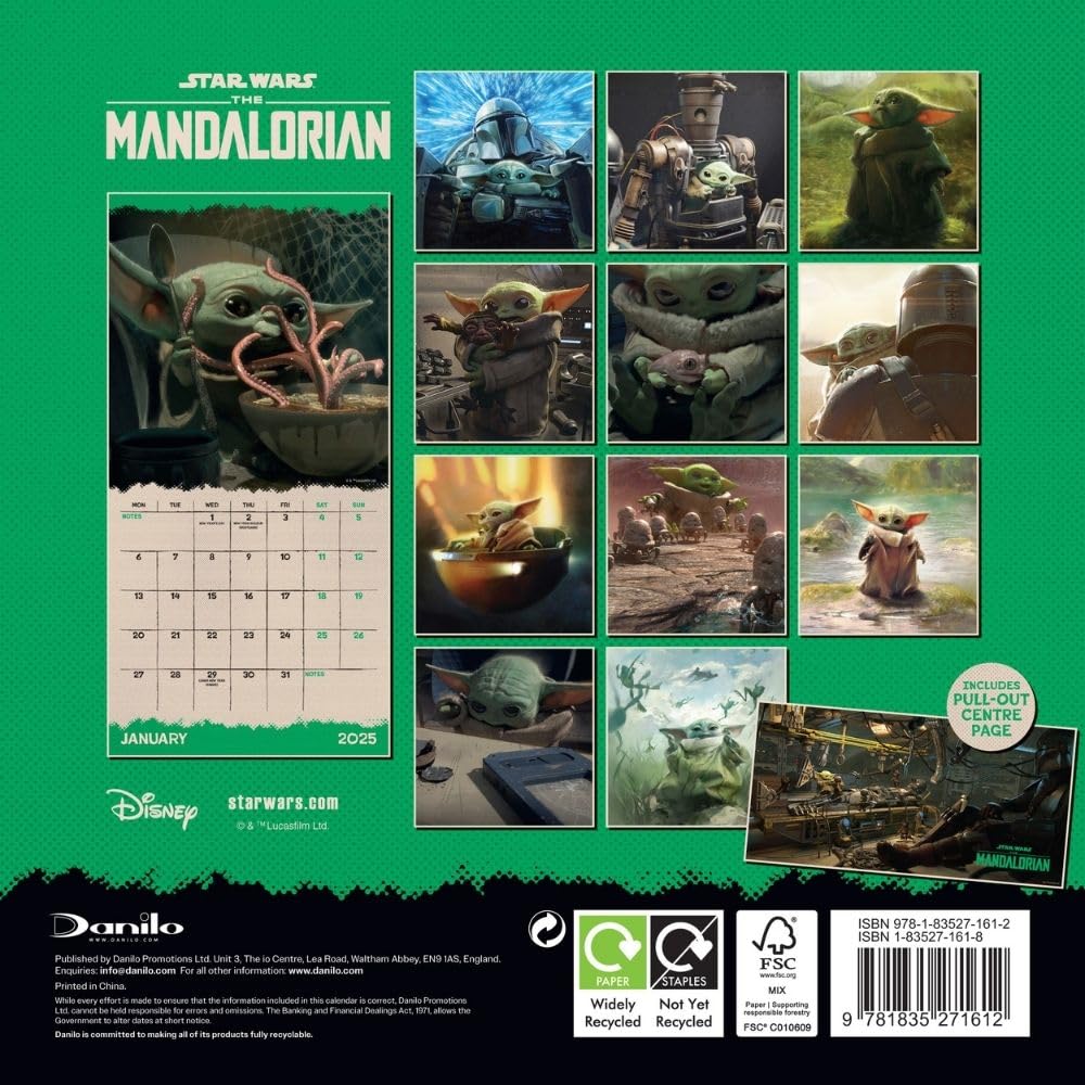 2025 Star Wars The Mandalorian Grogu - Mini Wall Calendar