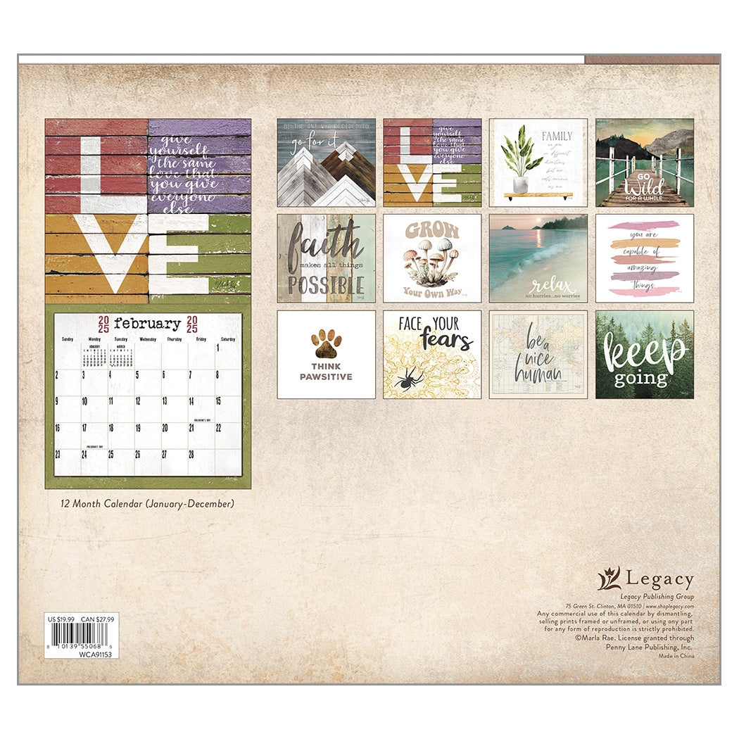 2025 Legacy Words To Live By - Deluxe Wall Calendar