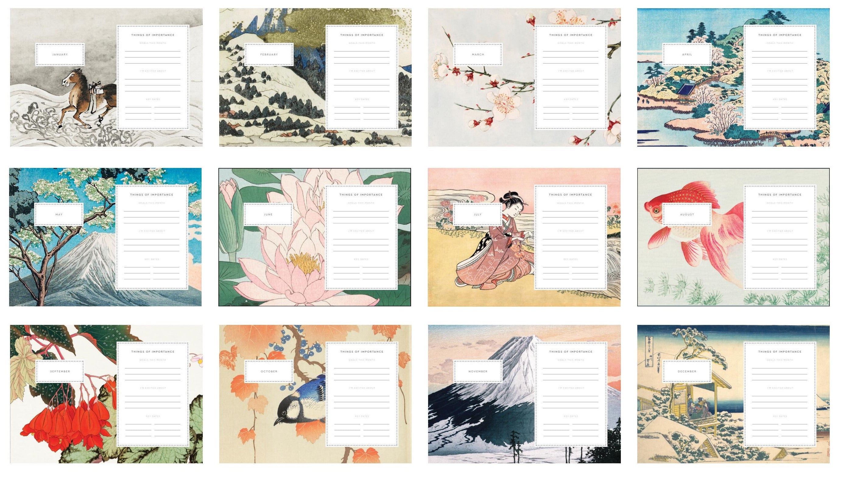 2025 Japanese Chinoiserie - Monthly & Weekly Diary/Planner