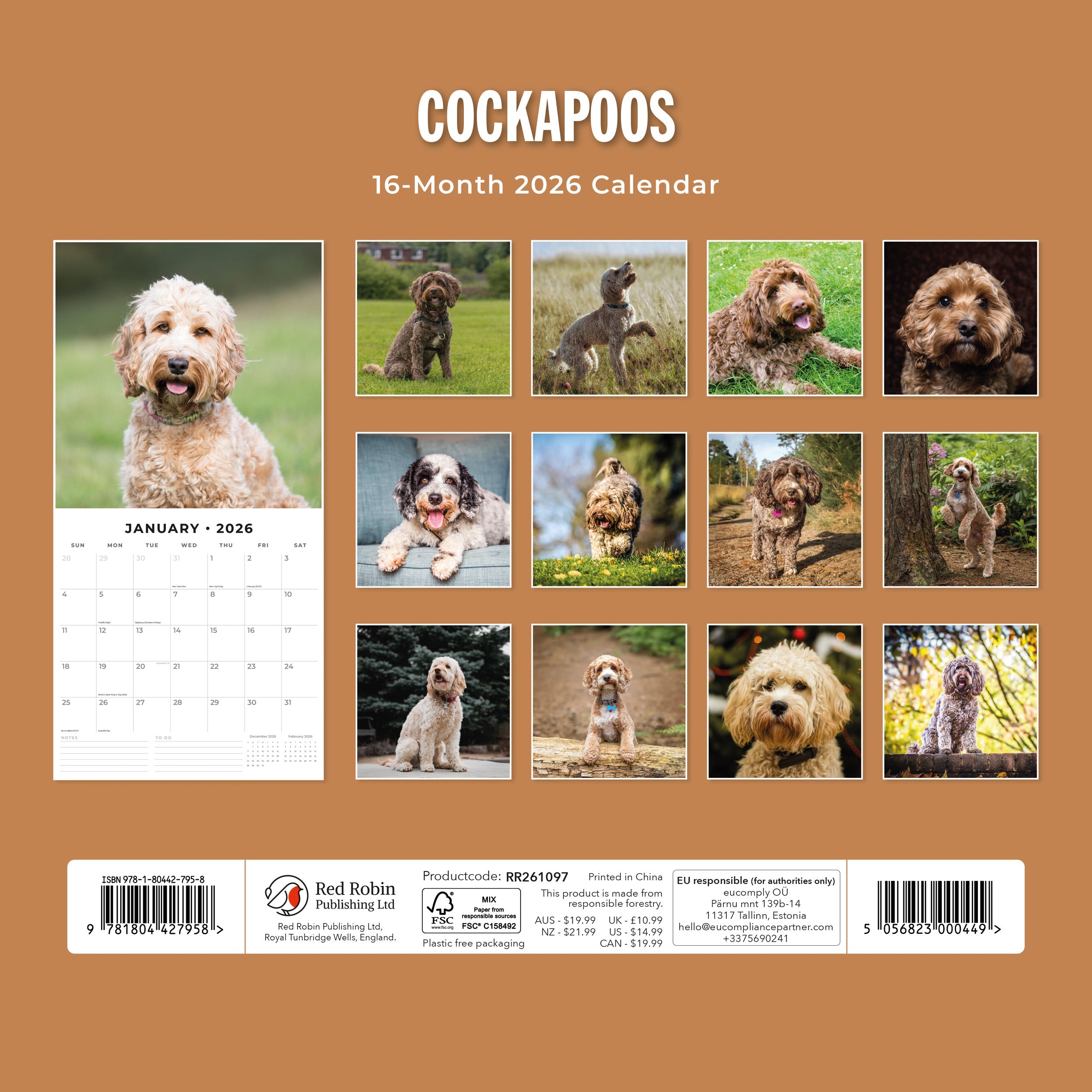2026 Cockapoos - Square Wall Calendar