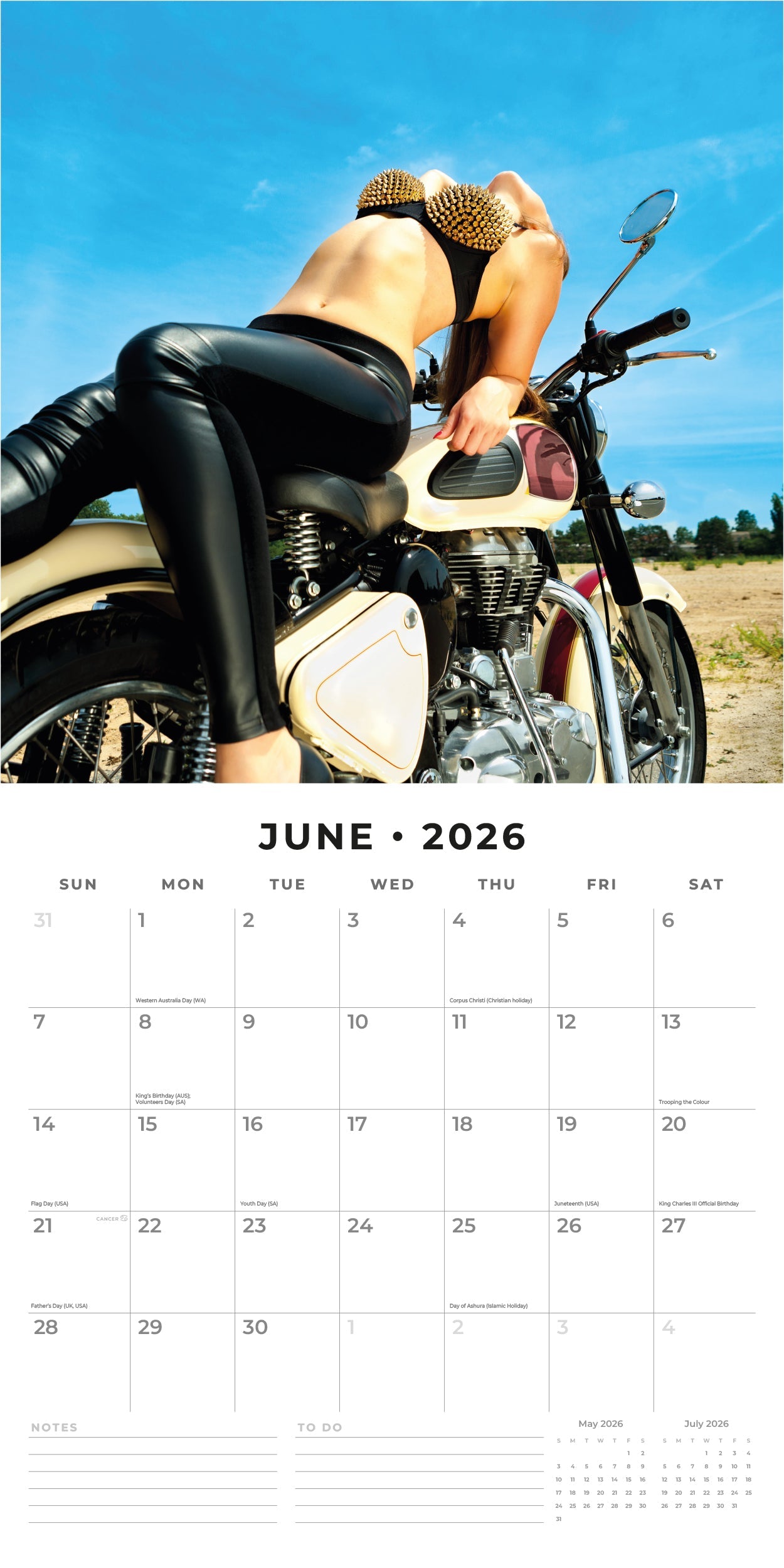 2026 Biker Girls - Square Wall Calendar