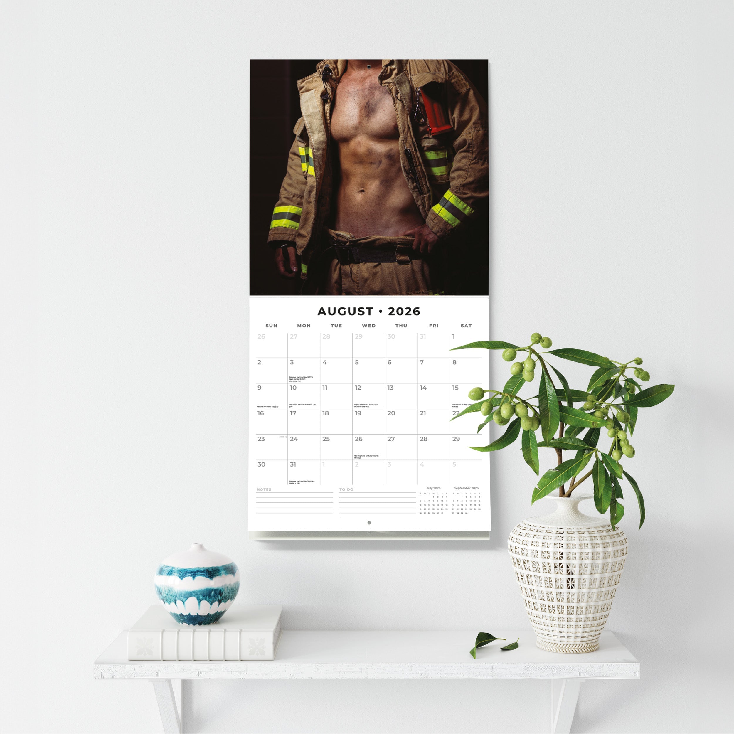 2026 Fire Fighters - Square Wall Calendar
