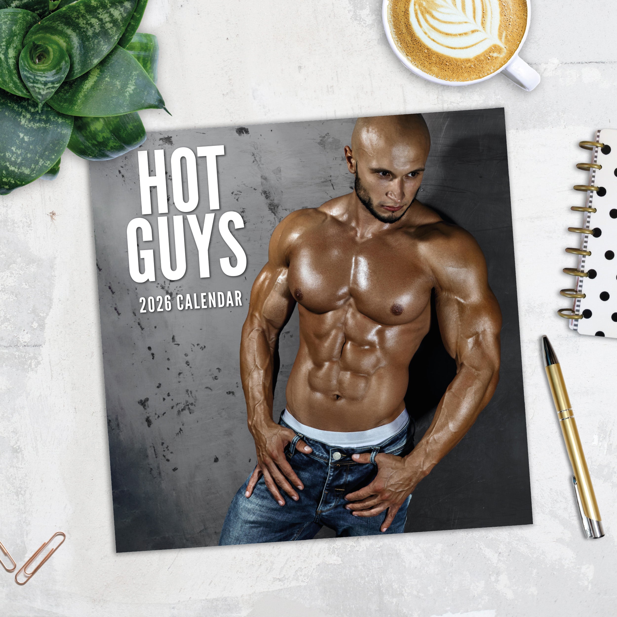 2026 Hot Guys - Square Wall Calendar