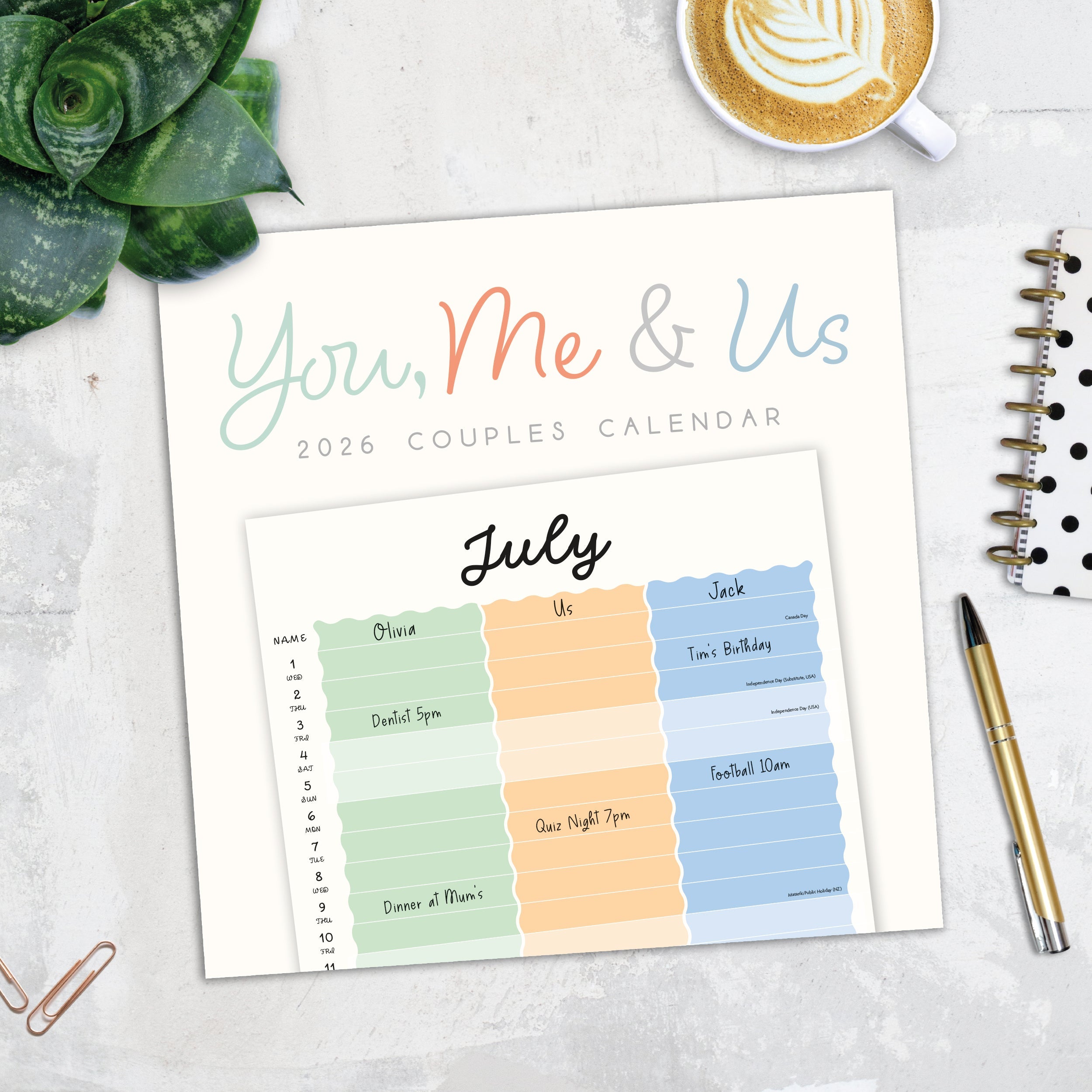 2026 You, Me & Us - Square Wall Calendar