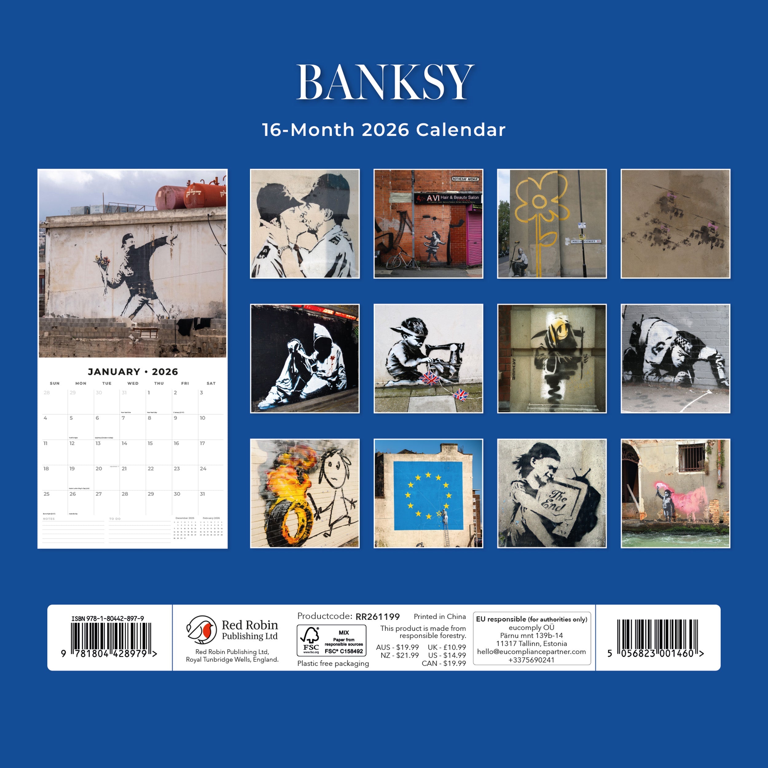 2026 Banksy - Square Wall Calendar