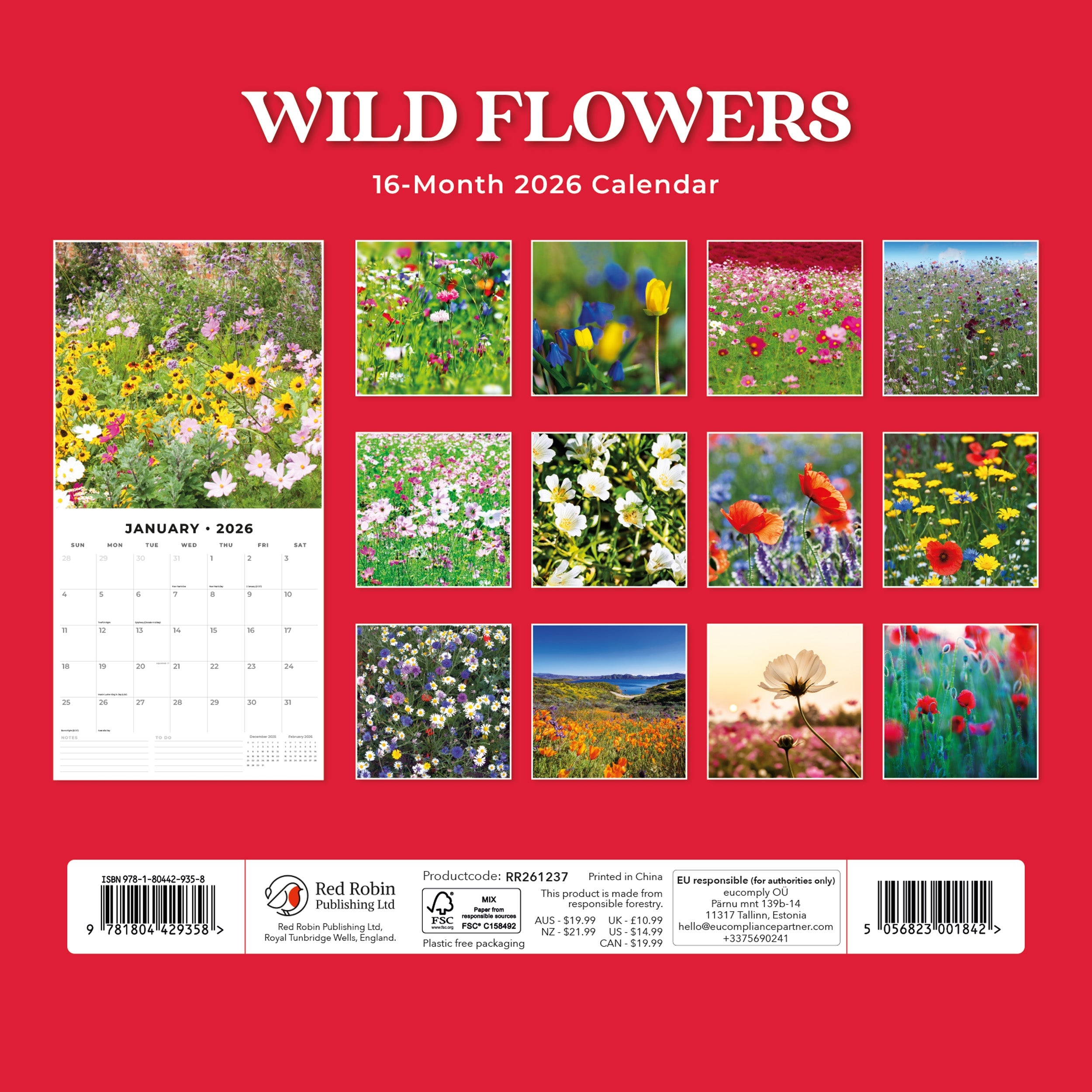 2026 Wild Flowers - Square Wall Calendar