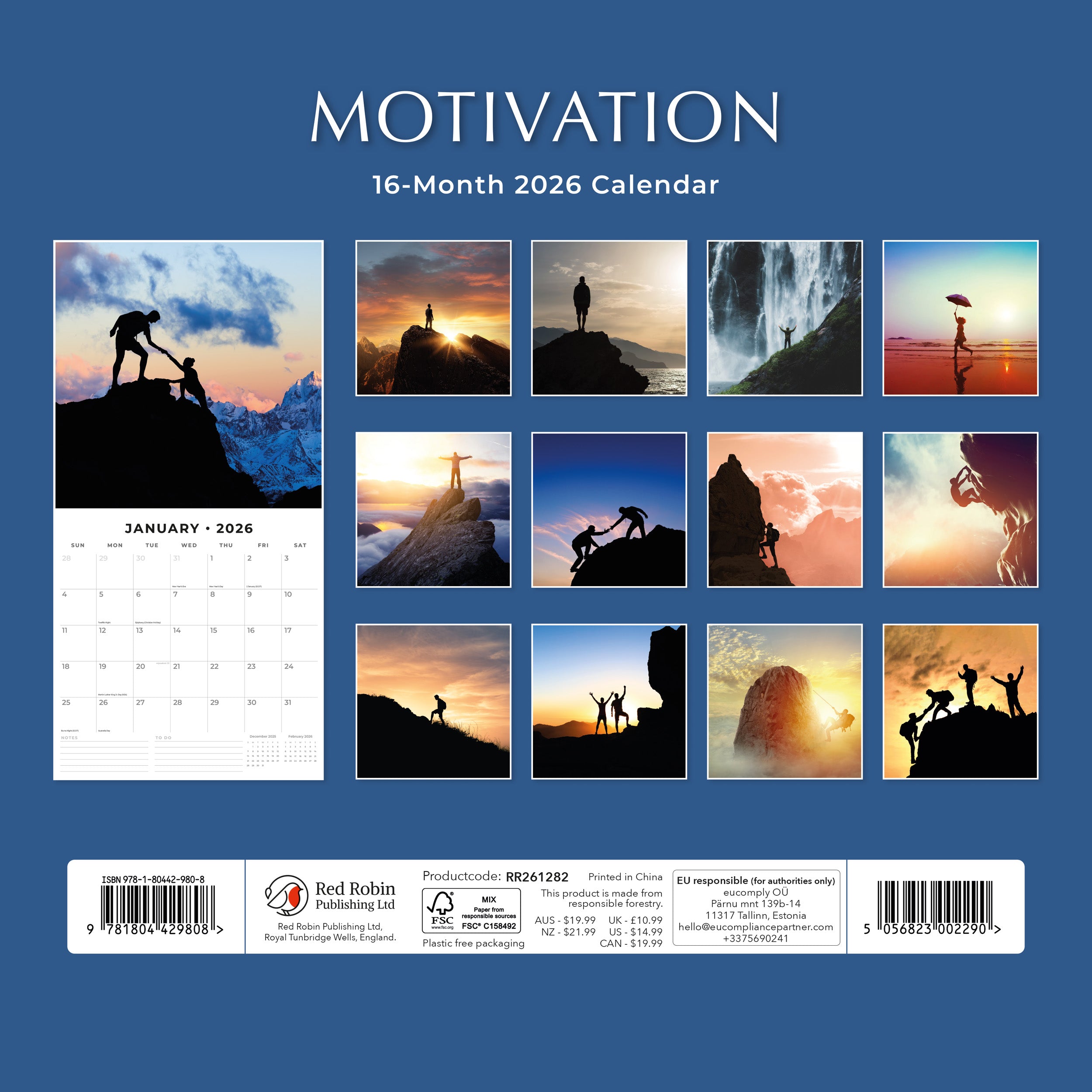 2026 Motivation - Square Wall Calendar