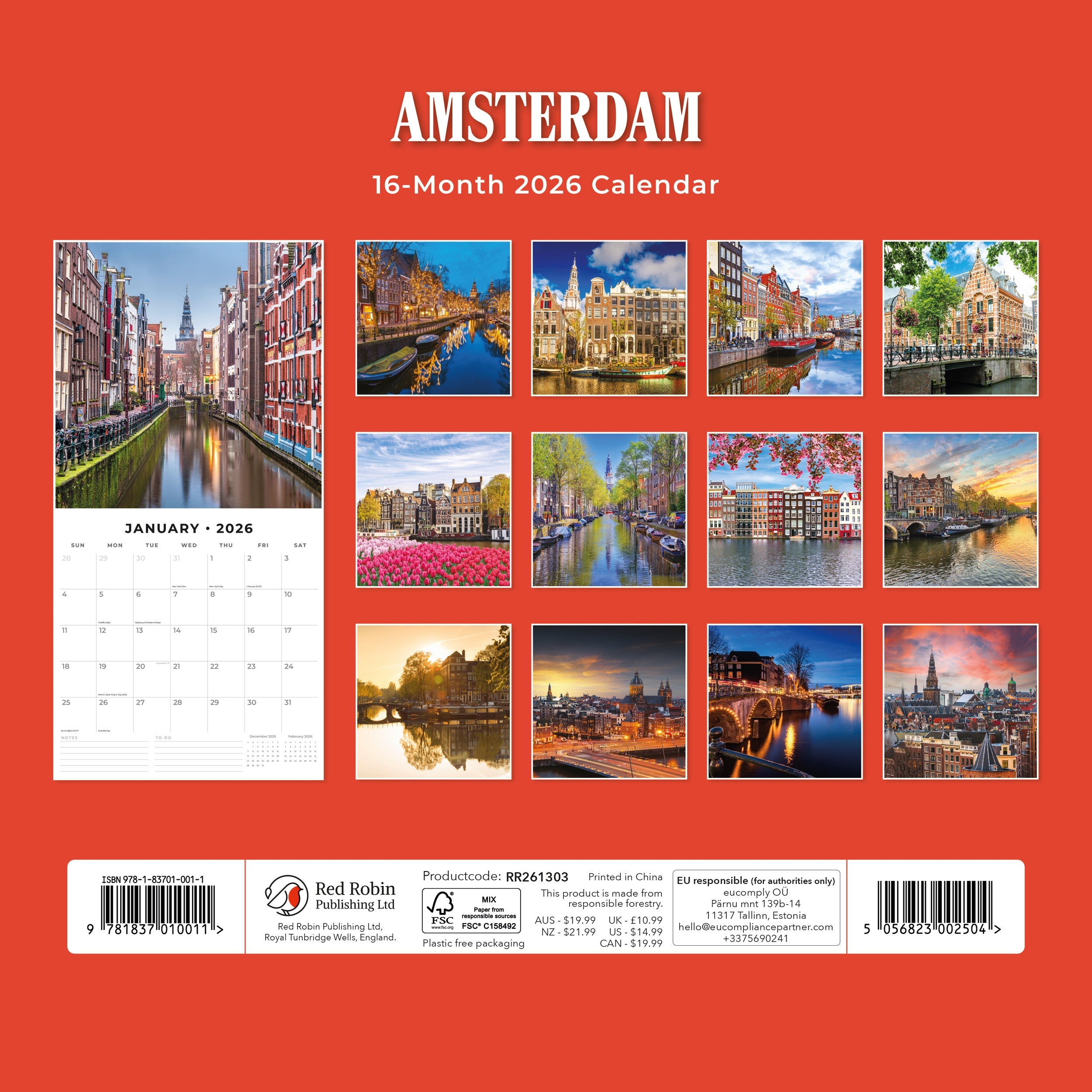 2026 Amsterdam - Square Wall Calendar