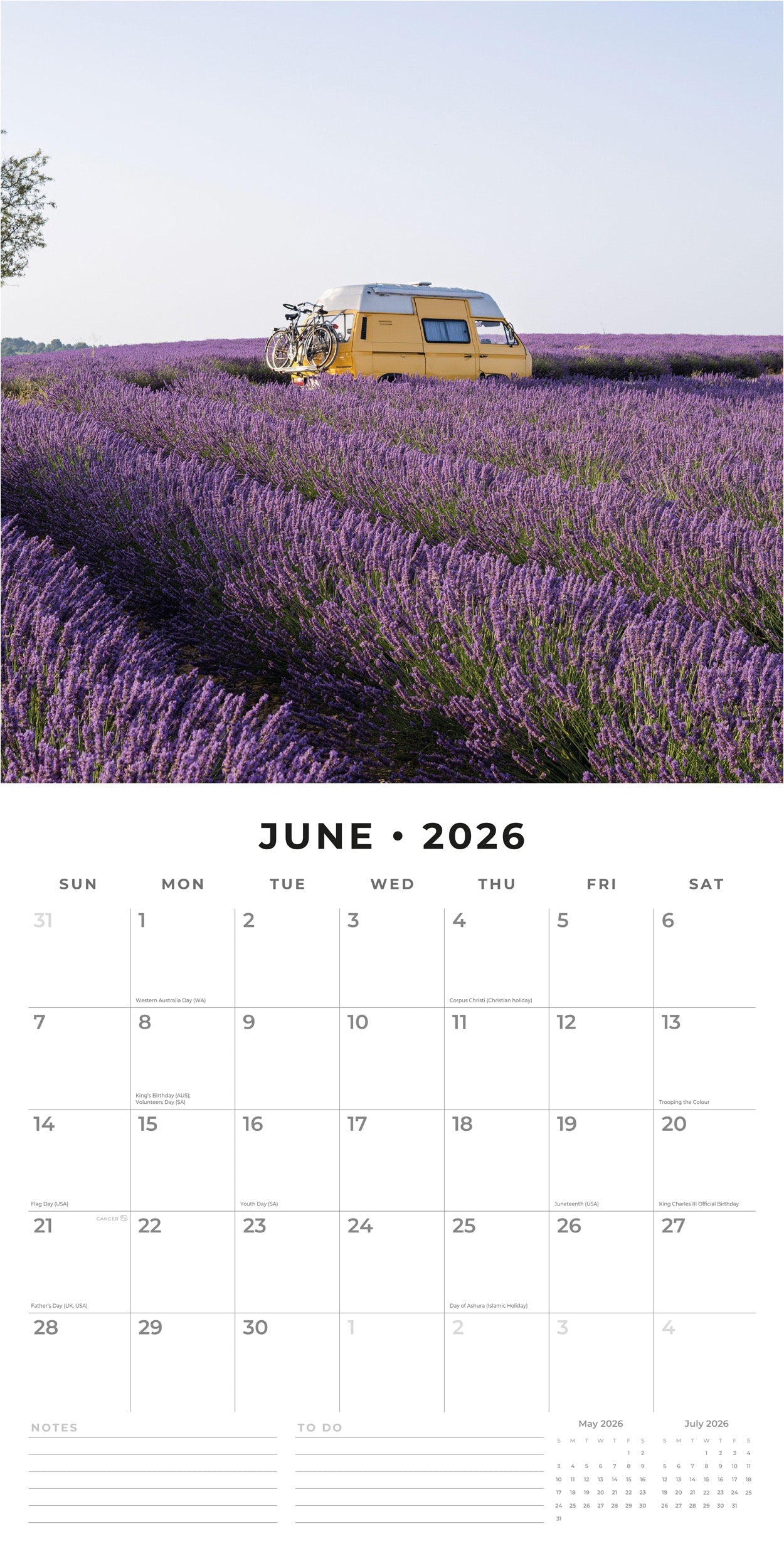 2026 Camper Vans - Square Wall Calendar