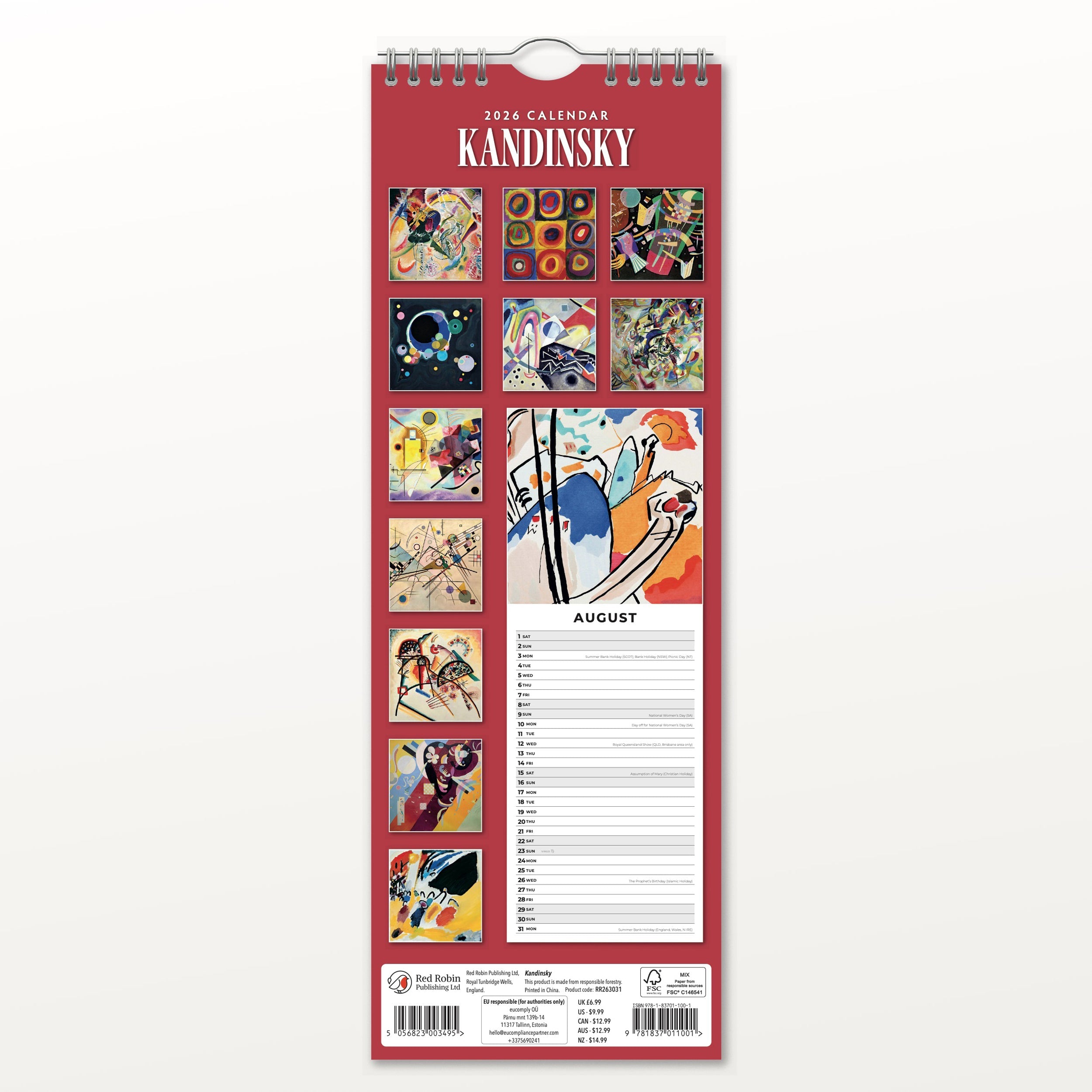 2026 Kandinsky - Slim Wall Calendar