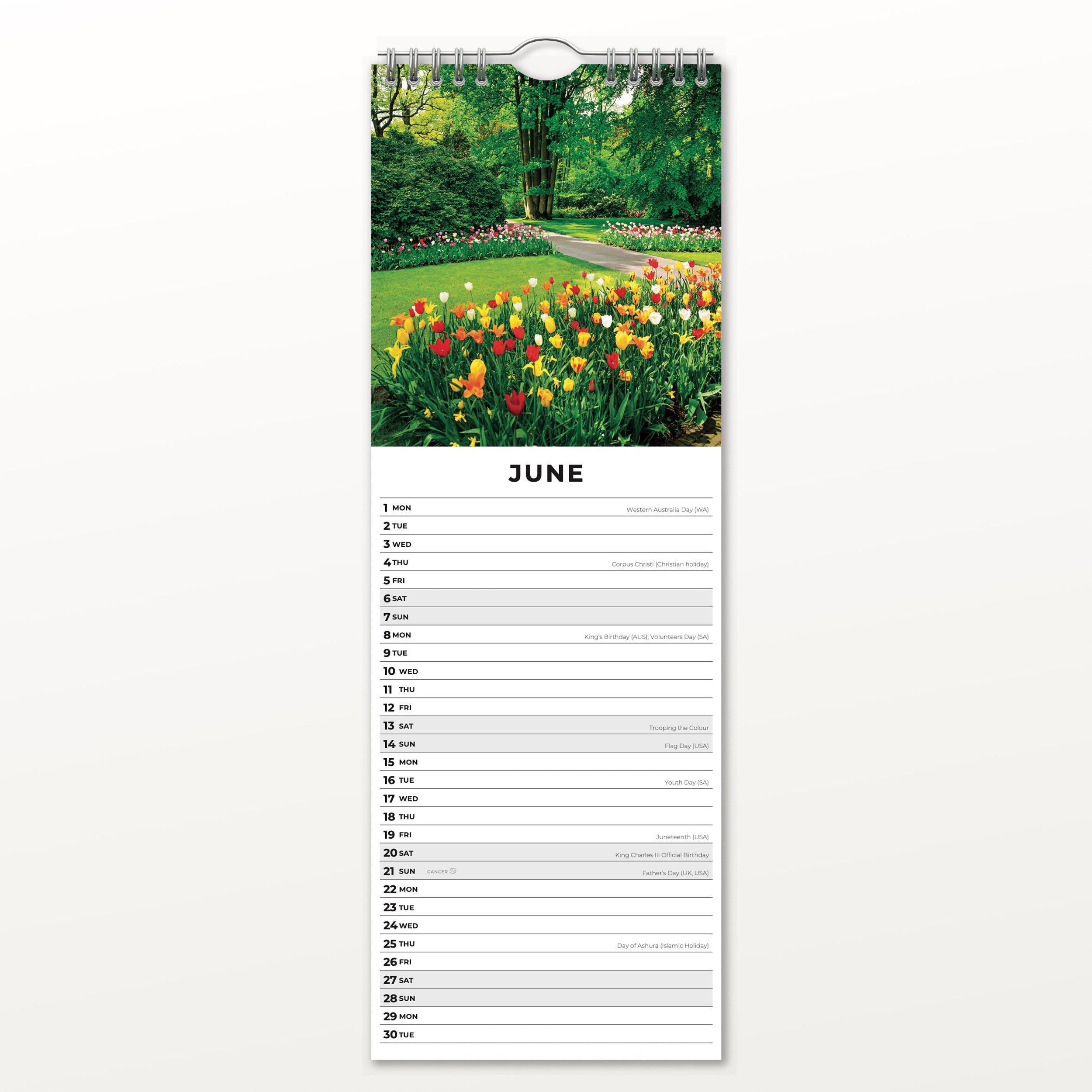2026 Tranquil Gardens - Slim Wall Calendar