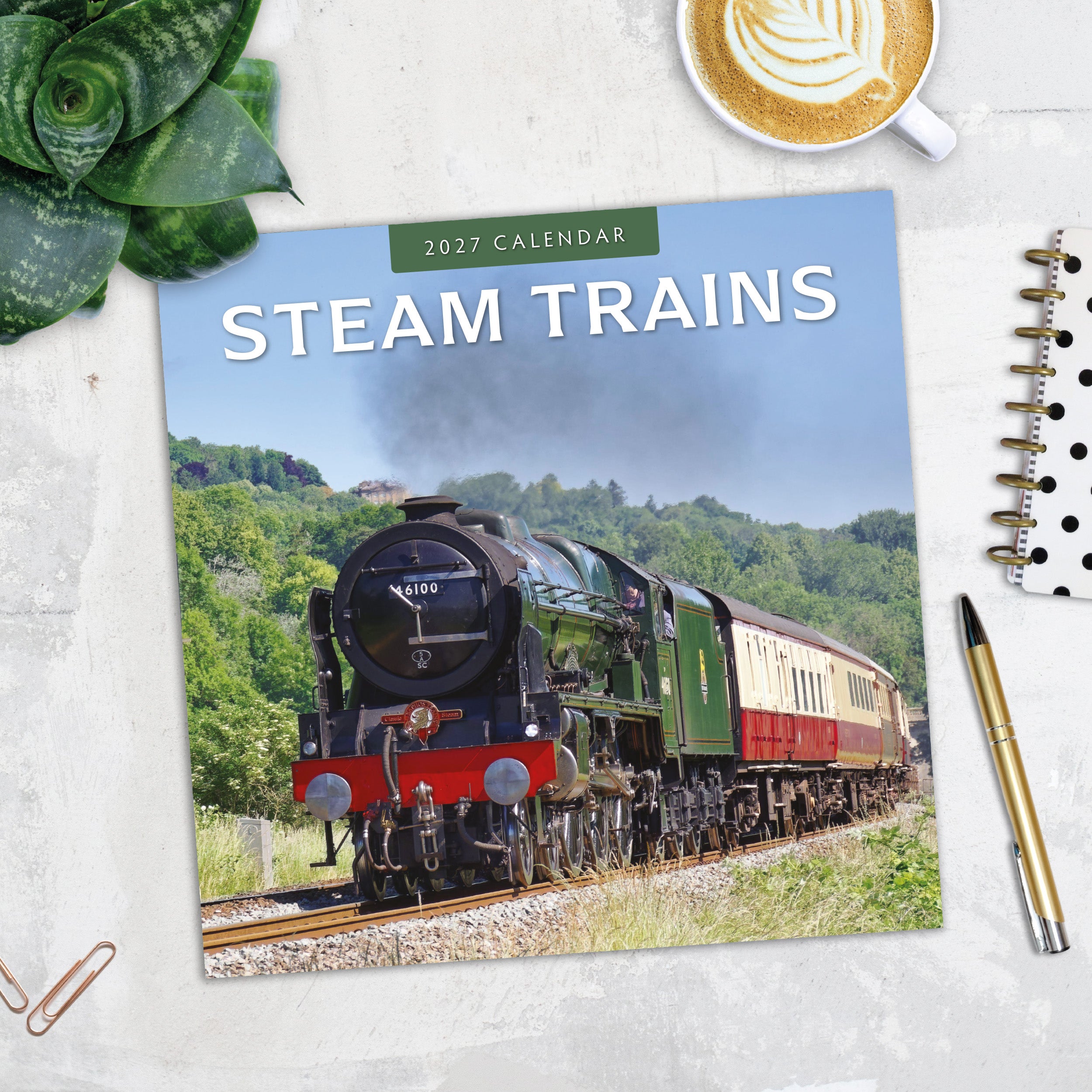 2027 Steam Trains - Square Wall Calendar