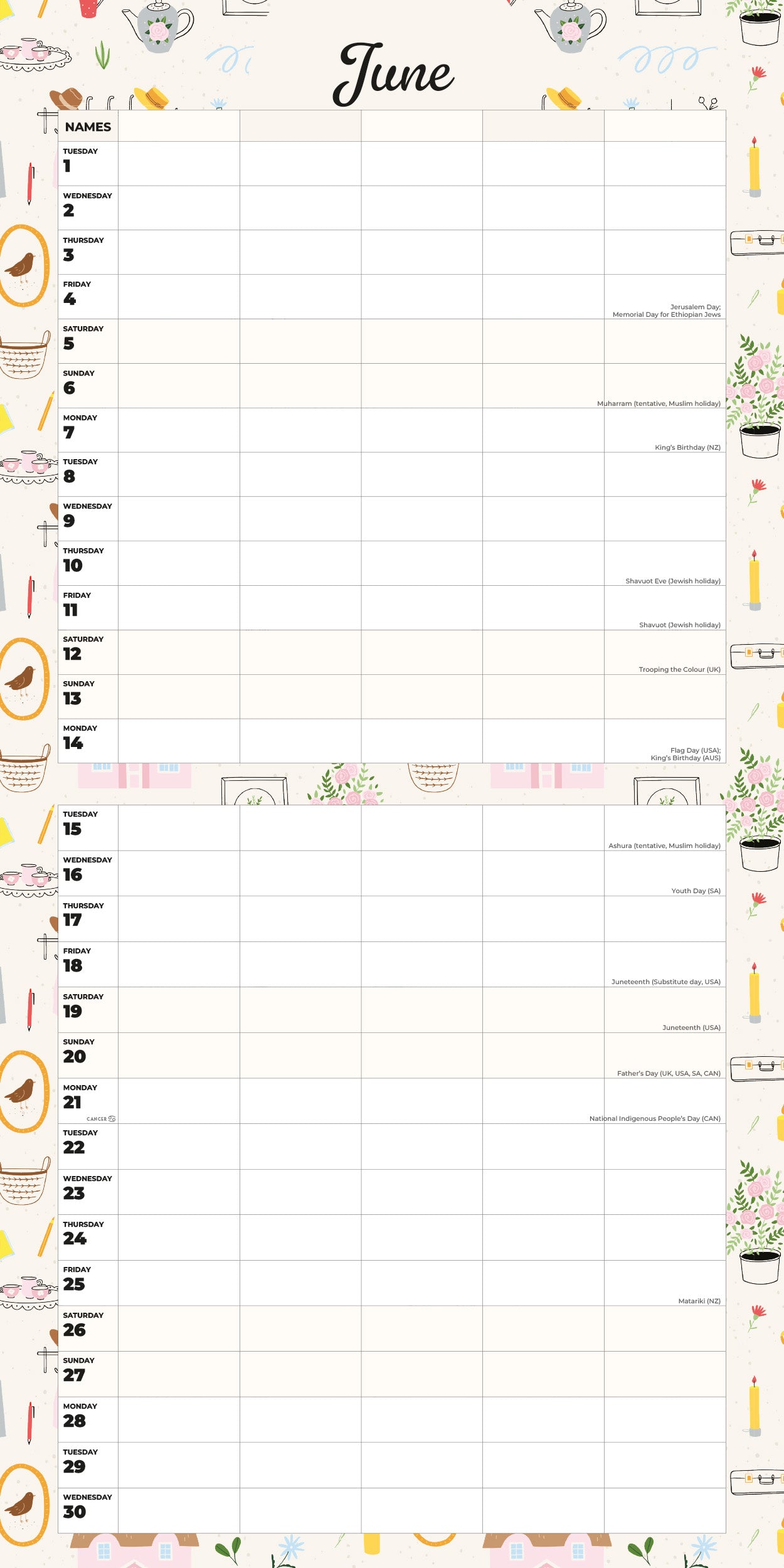 2027 Family Organiser - At Home - Square Wall Calendar
