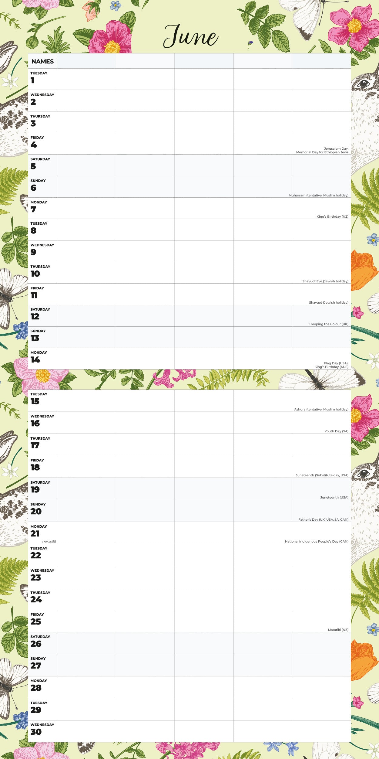 2027 Family Organiser - Nature - Square Wall Calendar
