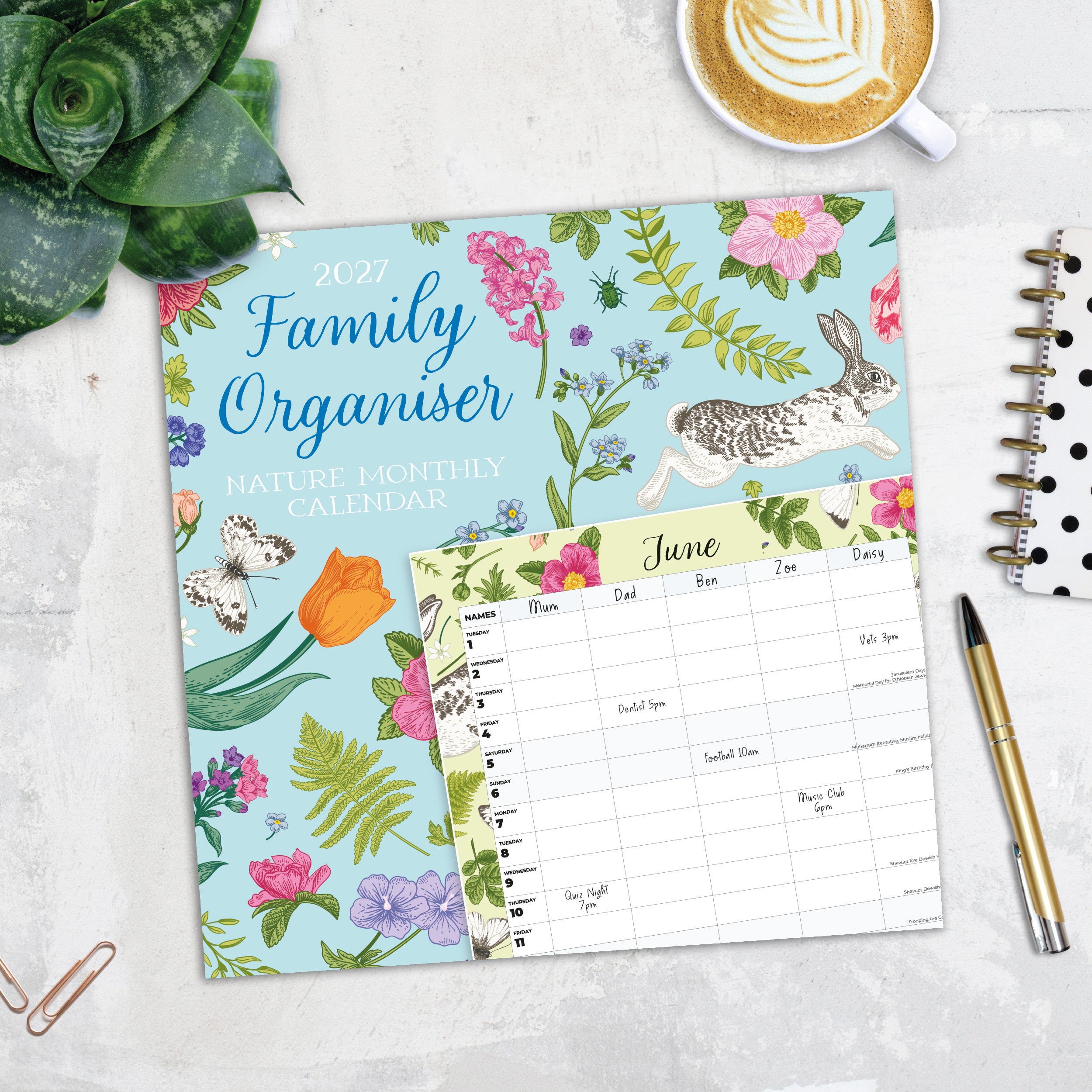 2027 Family Organiser - Nature - Square Wall Calendar