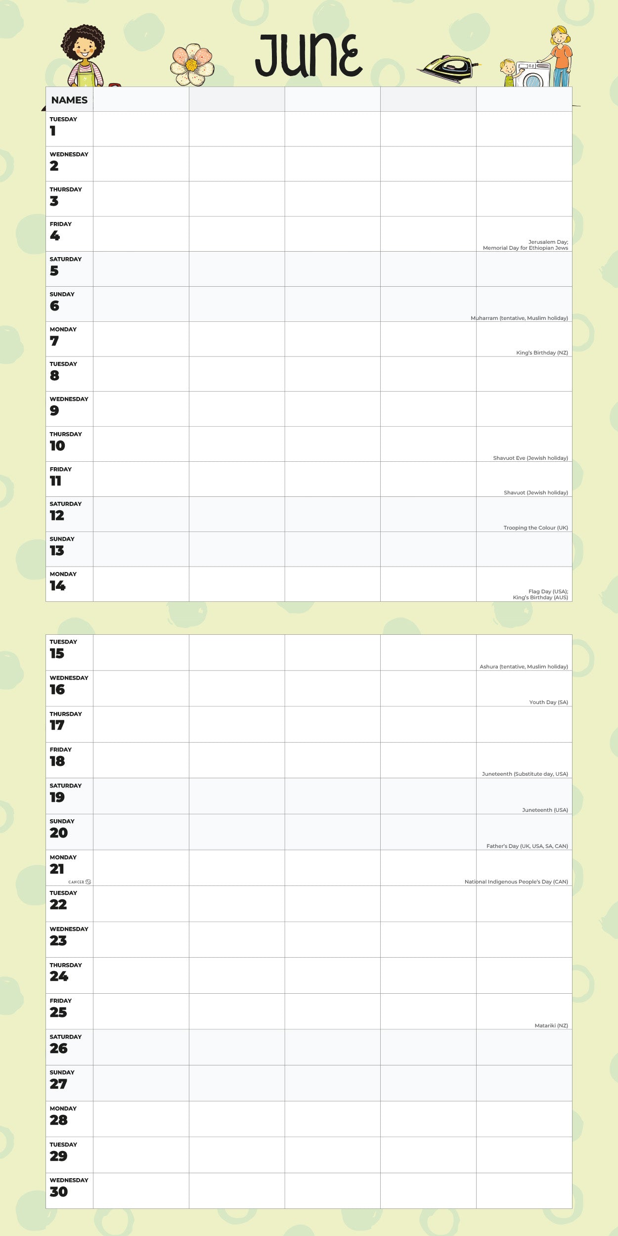2027 Mum's Organiser - Square Wall Calendar