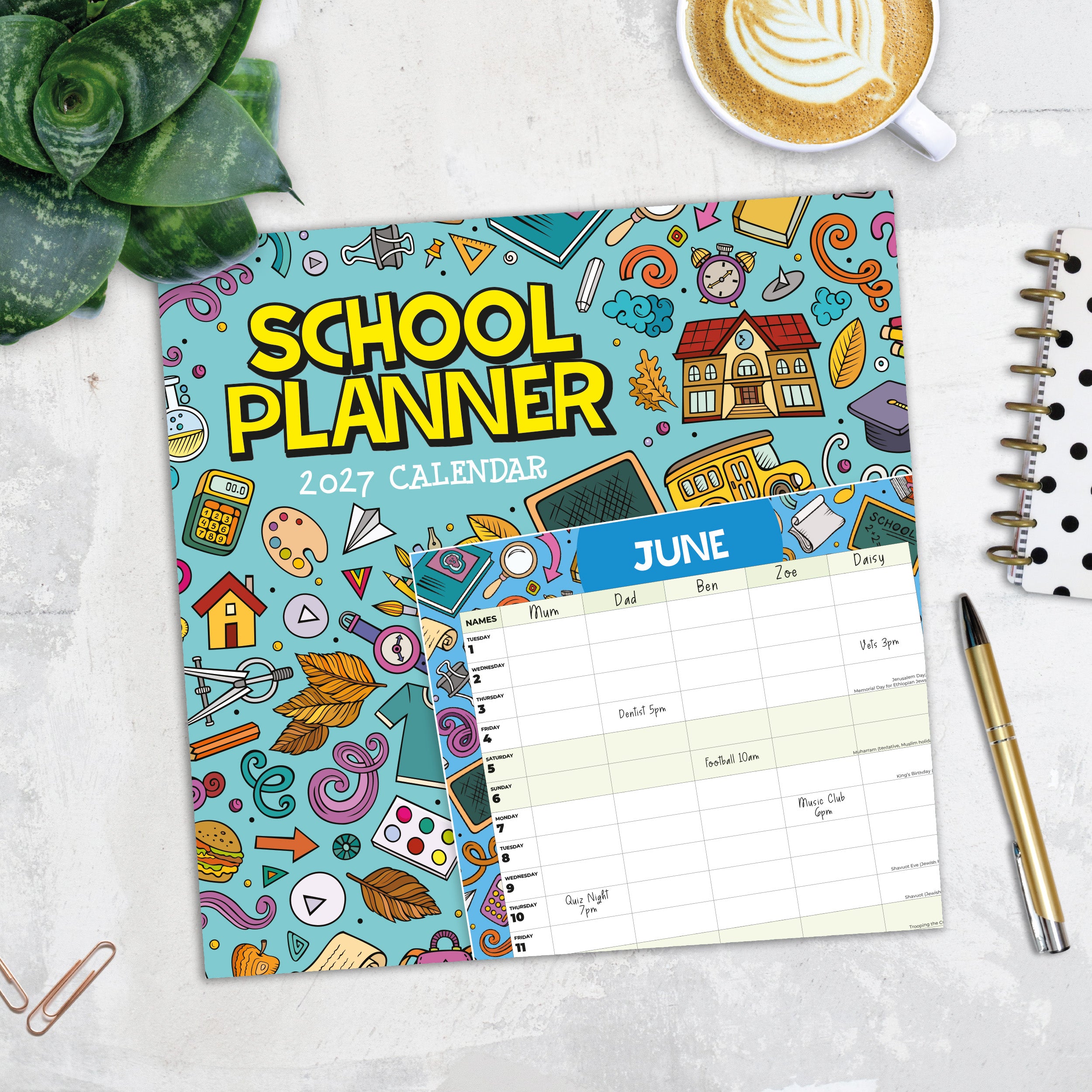 2027 School Planner - Square Wall Calendar