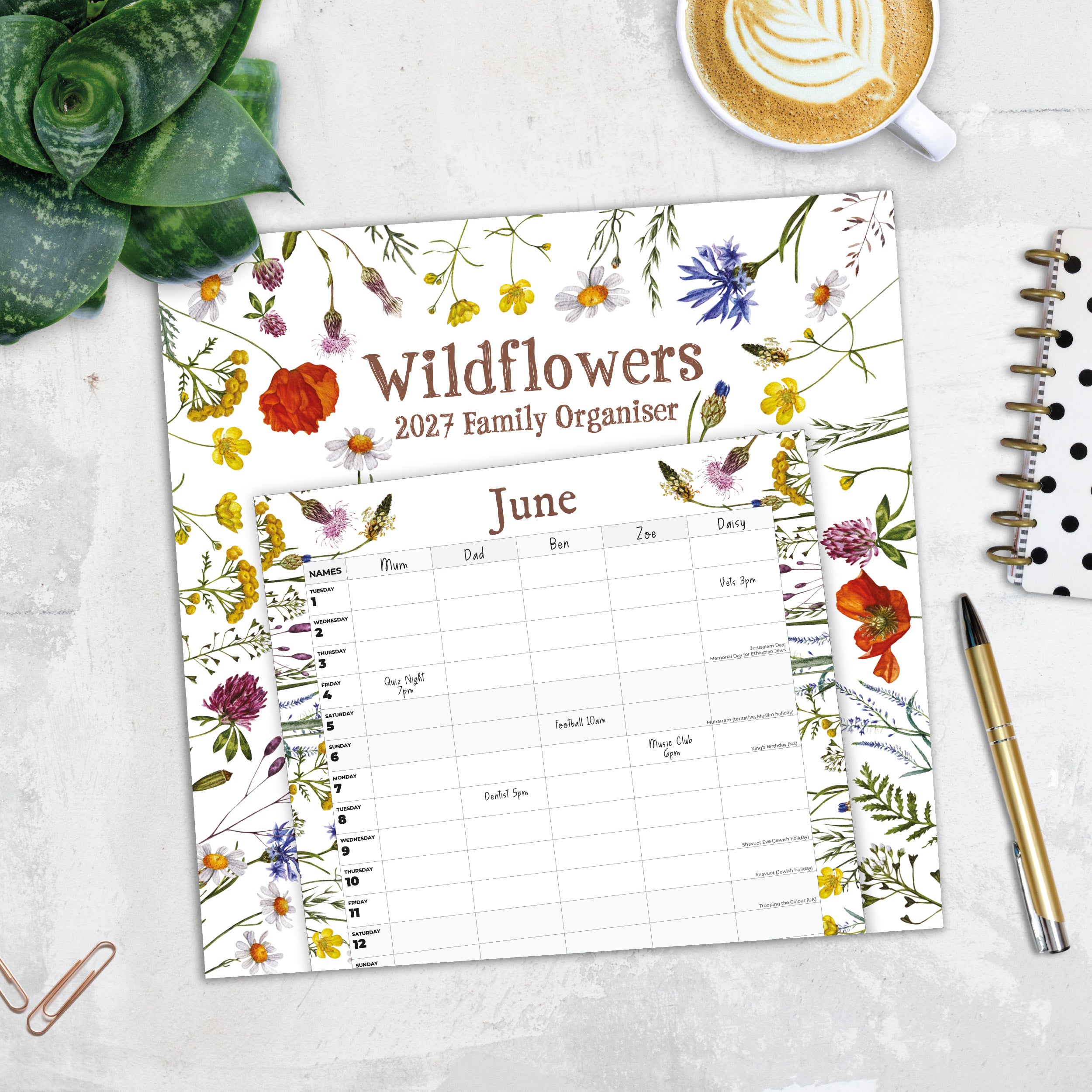 2027 Wildflowers (Family Planner) - Square Wall Calendar