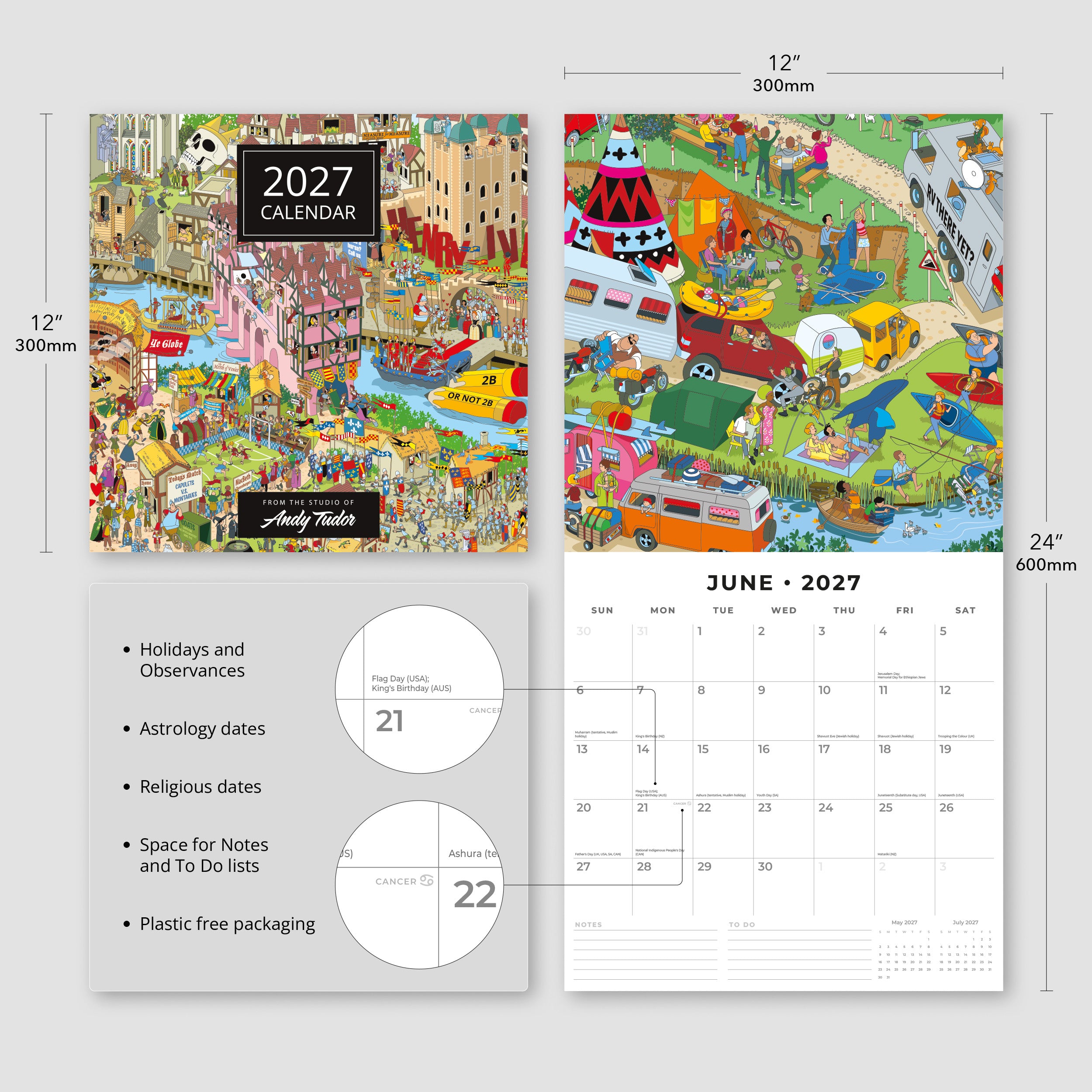 2027 Andy Tudor Puzzle Artwork - Square Wall Calendar