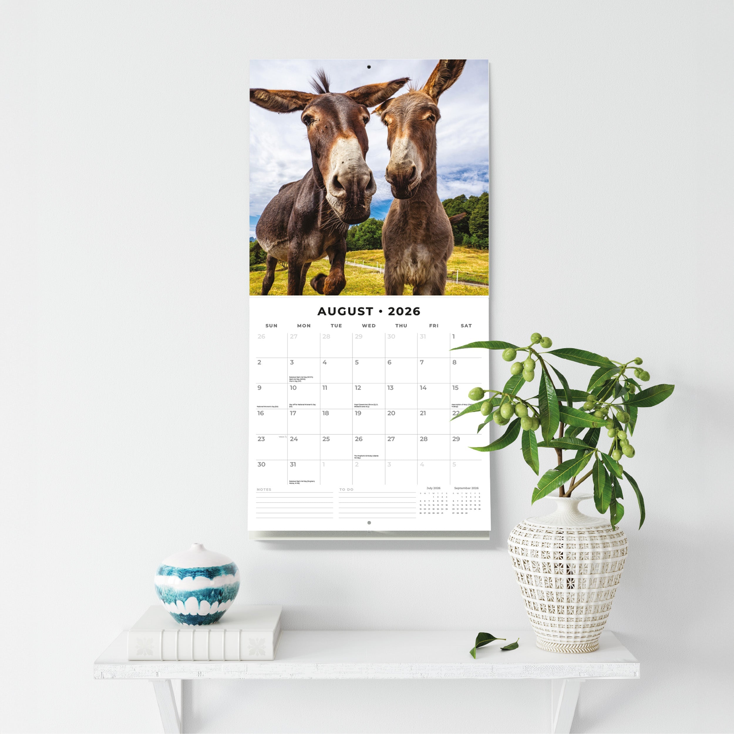 2026 Donkeys - Square Wall Calendar
