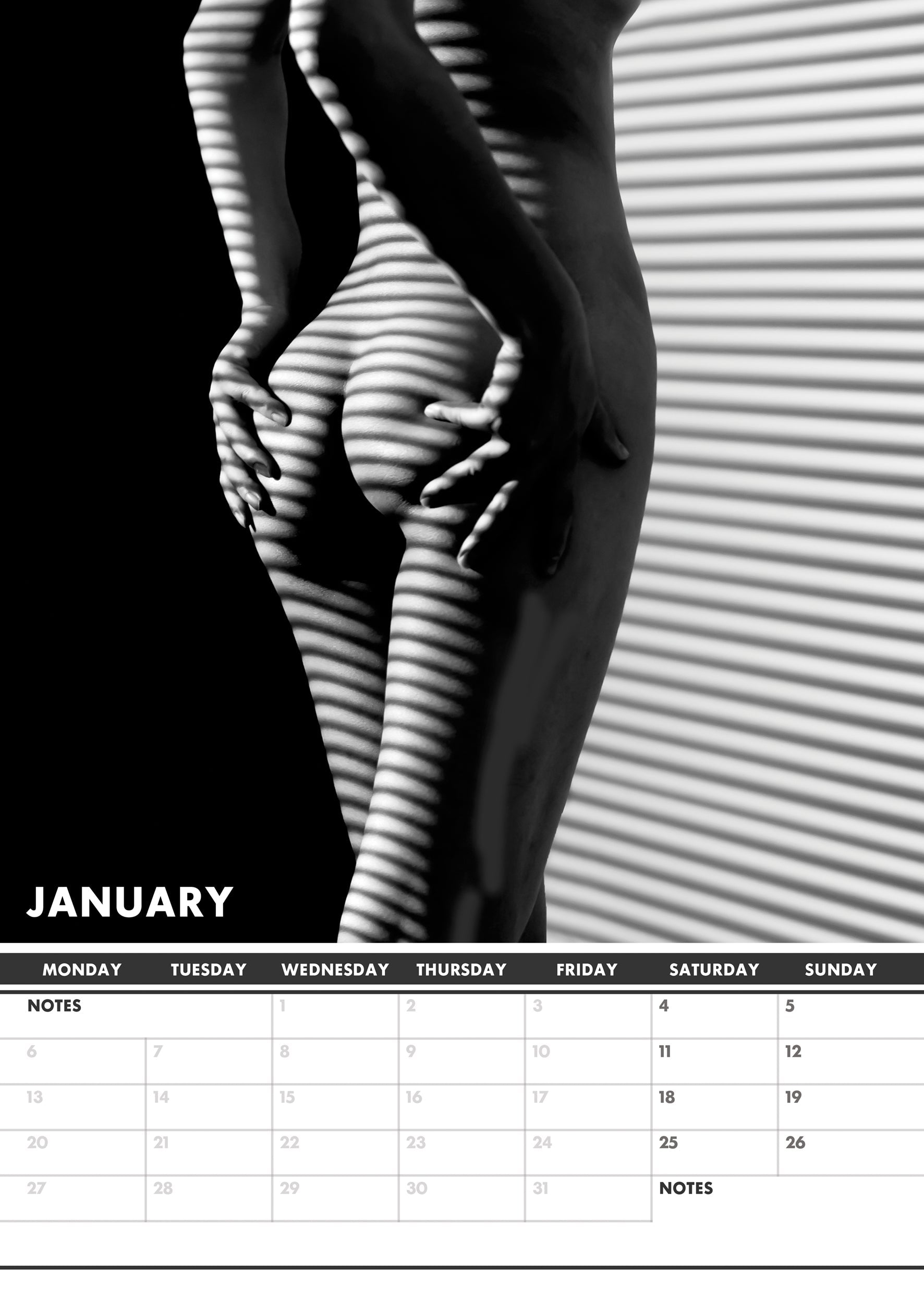 2025 Nude Art - A3 Wall Calendar