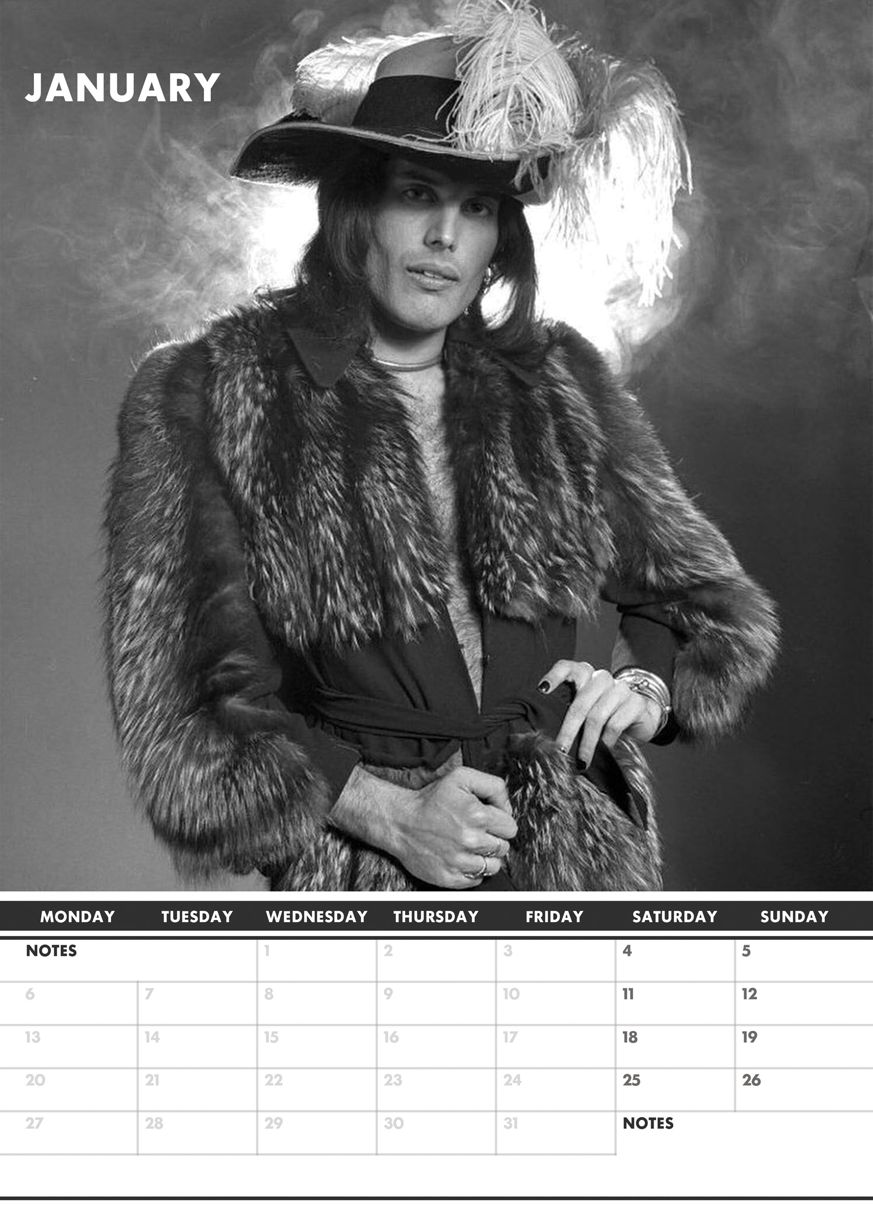 2025 Freddie Mercury - A3 Wall Calendar