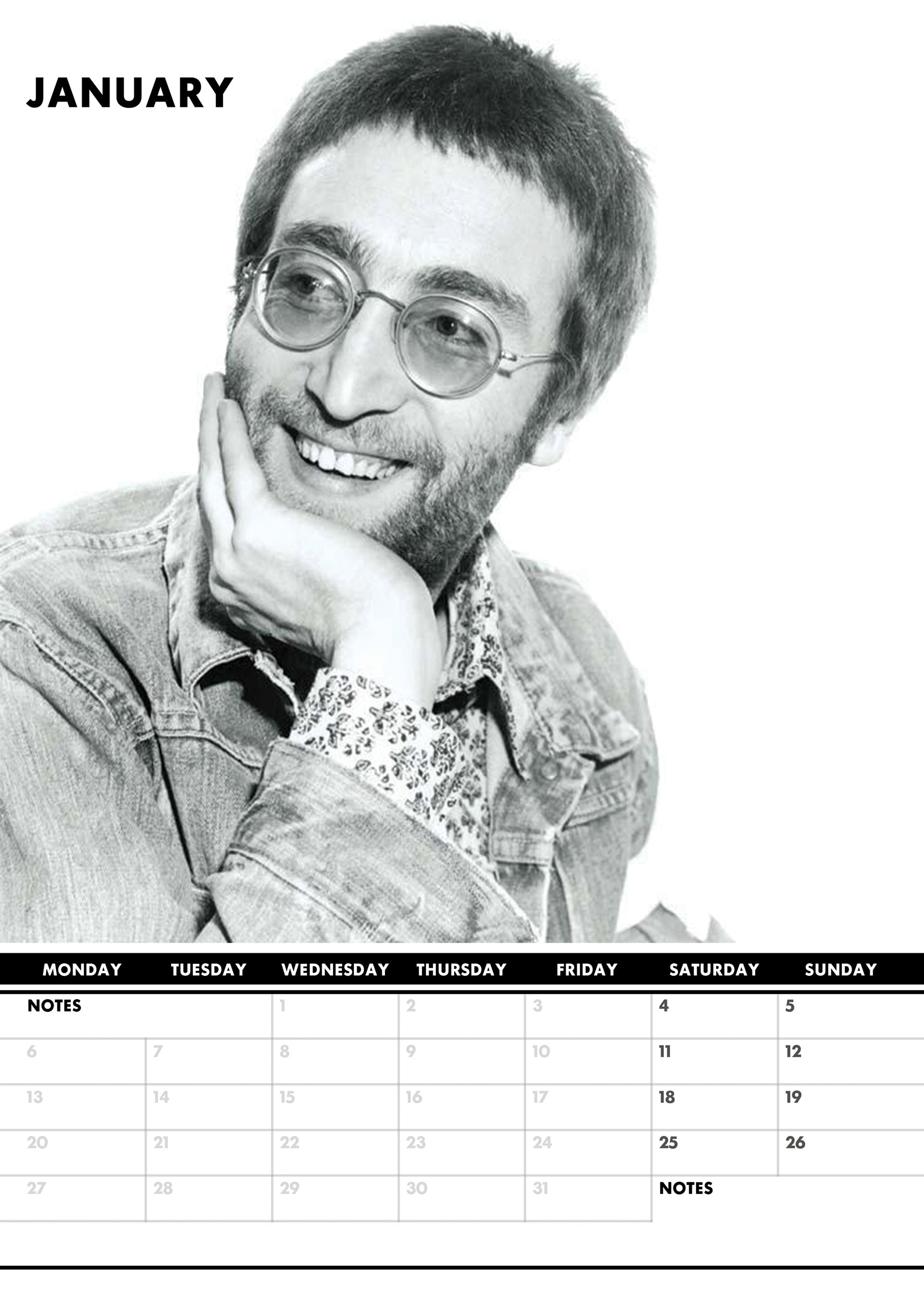 2025 John Lennon - A3 Wall Calendar