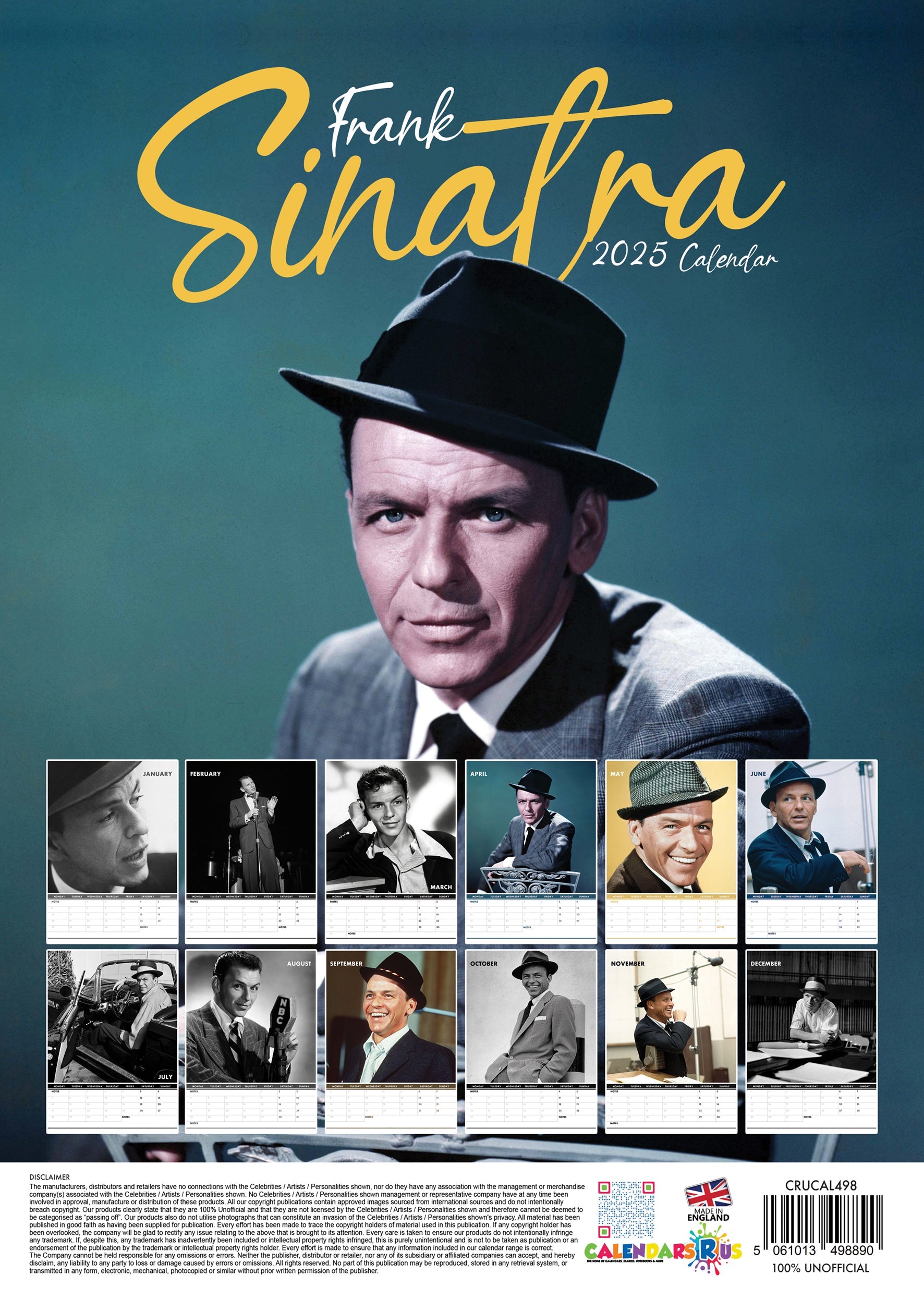 2025 Frank Sinatra - A3 Wall Calendar