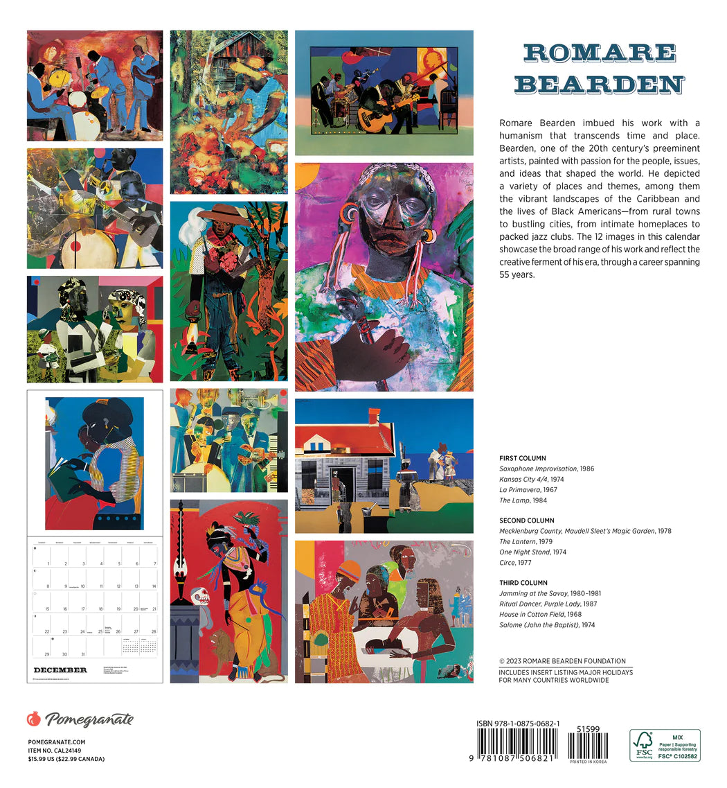 2024 Romare Bearden - Square Wall Calendar  SOLD OUT