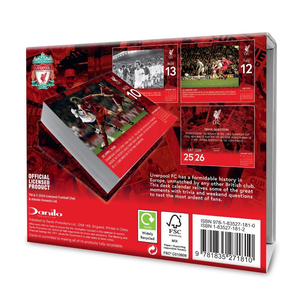 2025 Liverpool Fc - Daily Boxed Page-A-Day Calendar