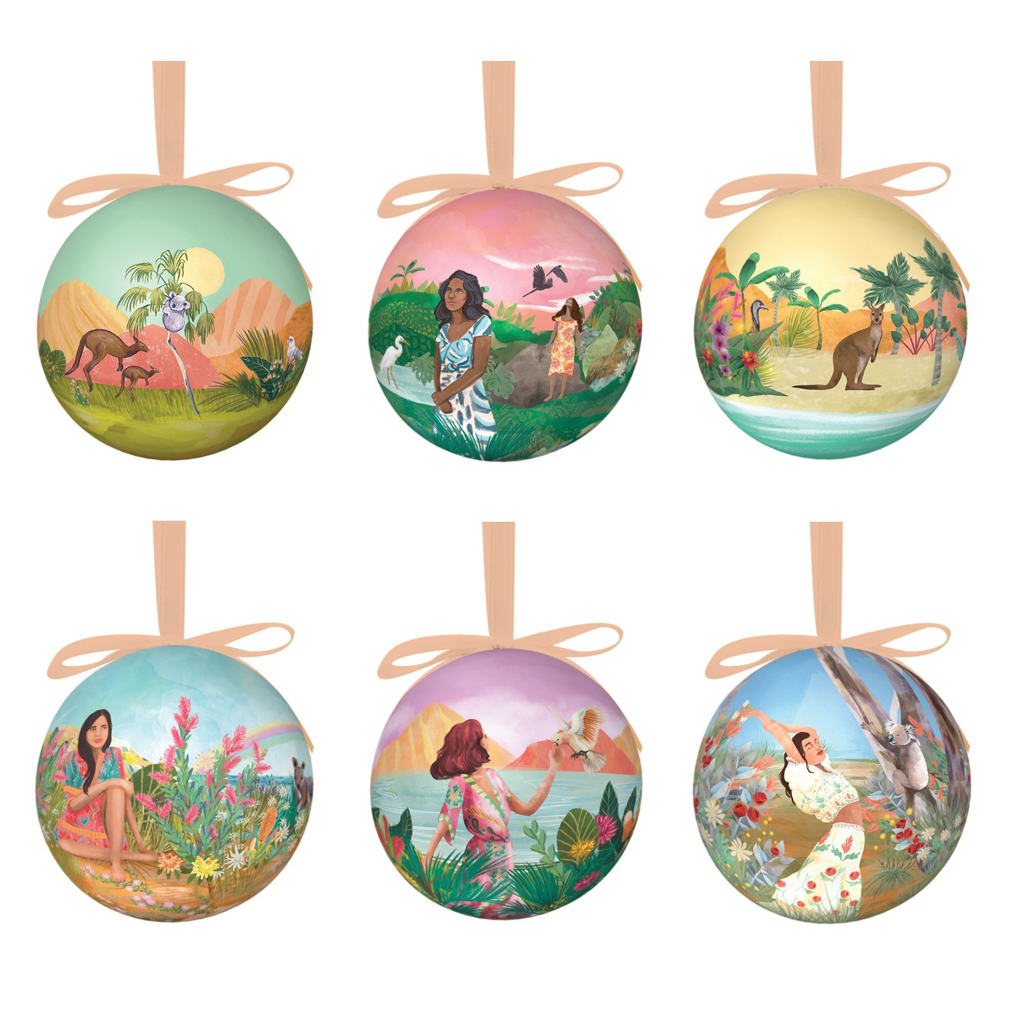 Mother Nature Girls (Bauble Set of 6) - Christmas Decoration