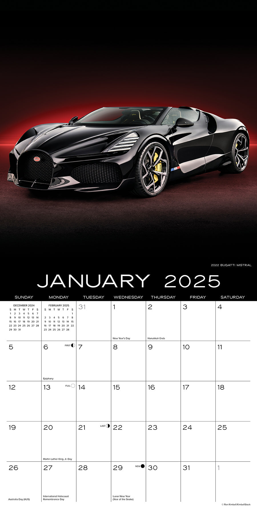 2025 Dream Cars (w/foil) - Square Wall Calendar