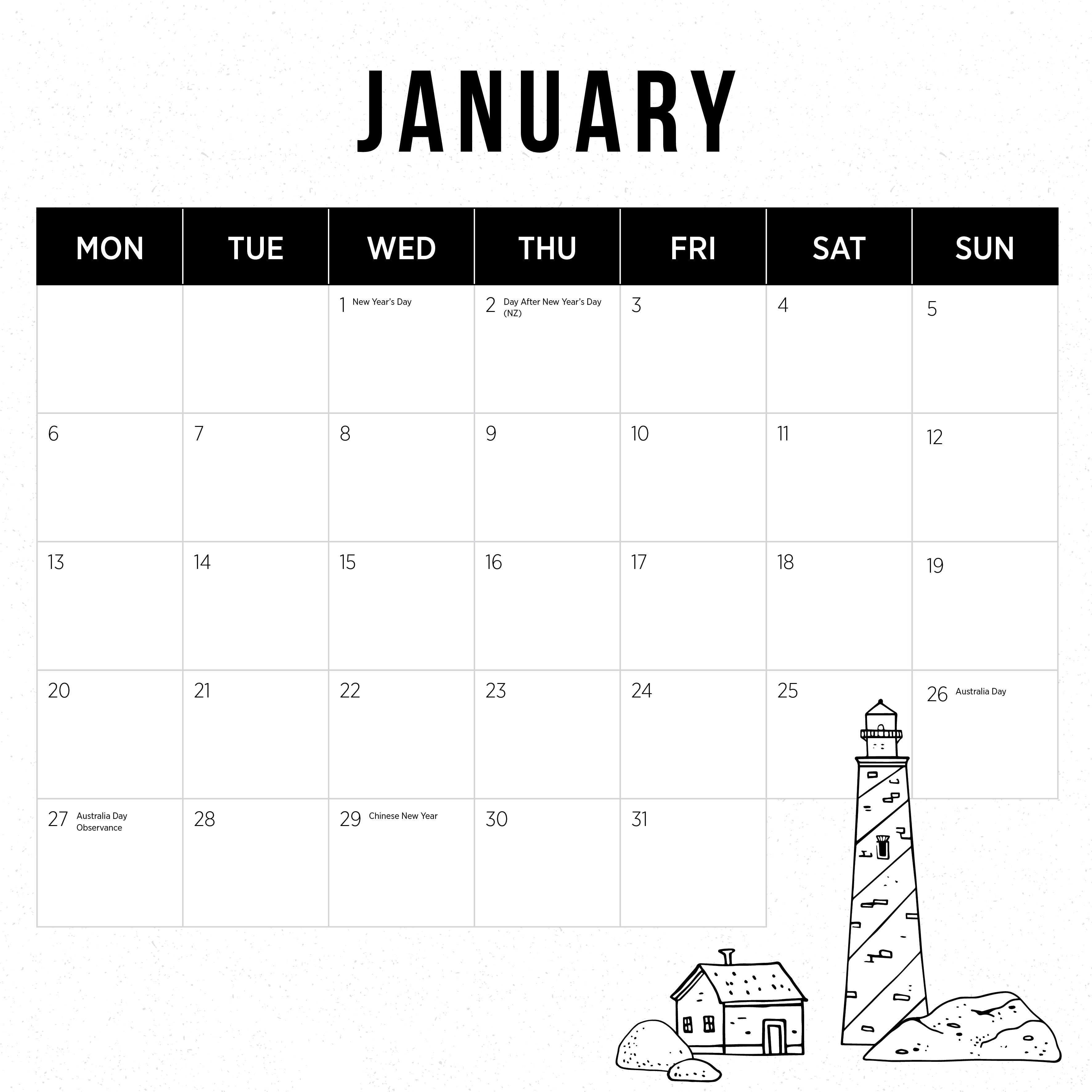 2025 Our Australia Lighthouses - Square Wall Calendar