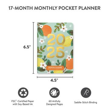 2025 Fruit & Flora - Monthly Pocket Diary/Planner