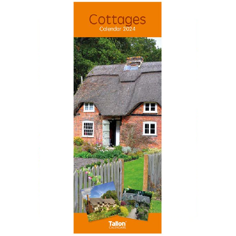 2024 Cottages Super - Slim Wall Calendar