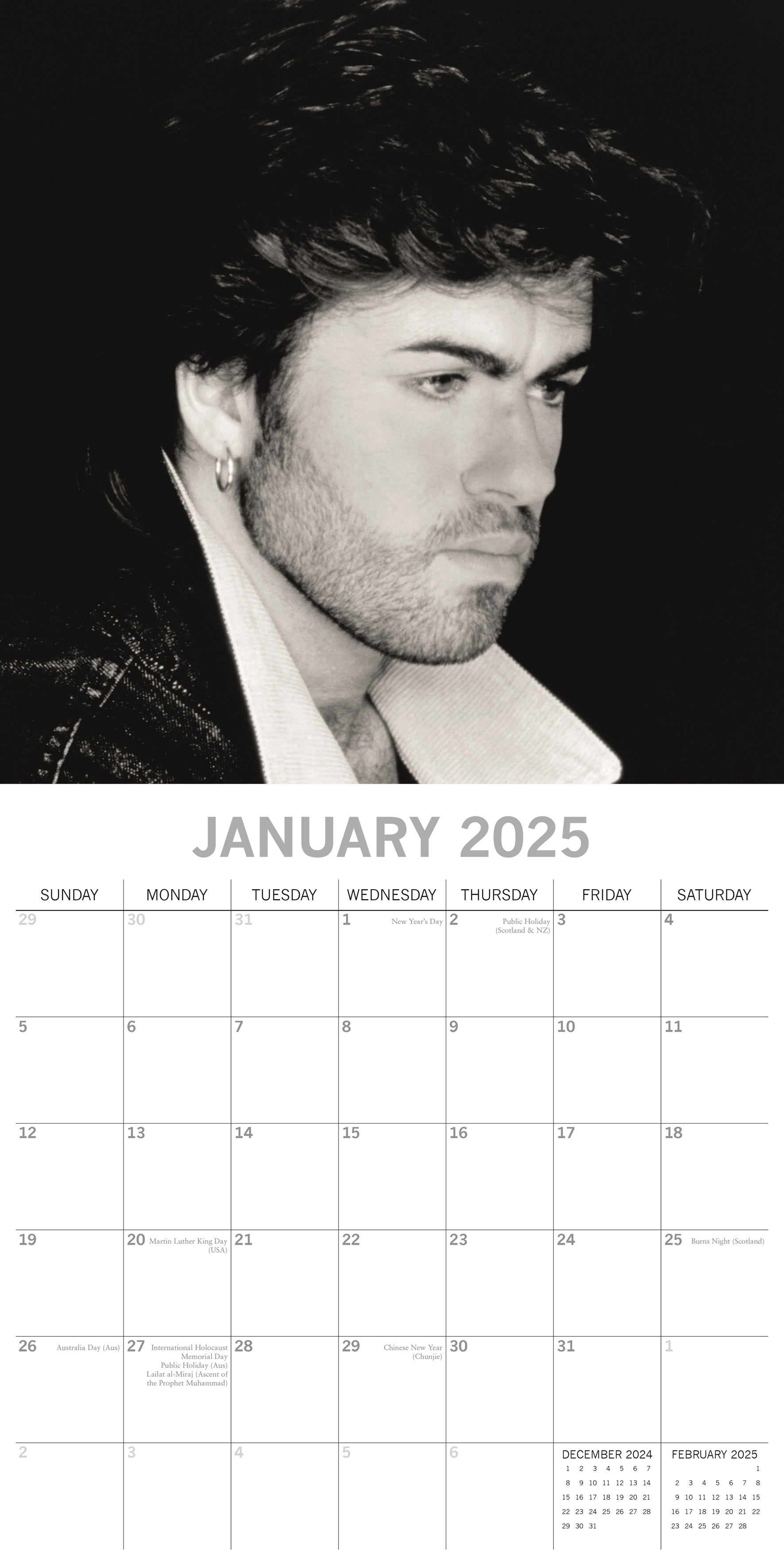 2025 George Michael - Square Wall Calendar