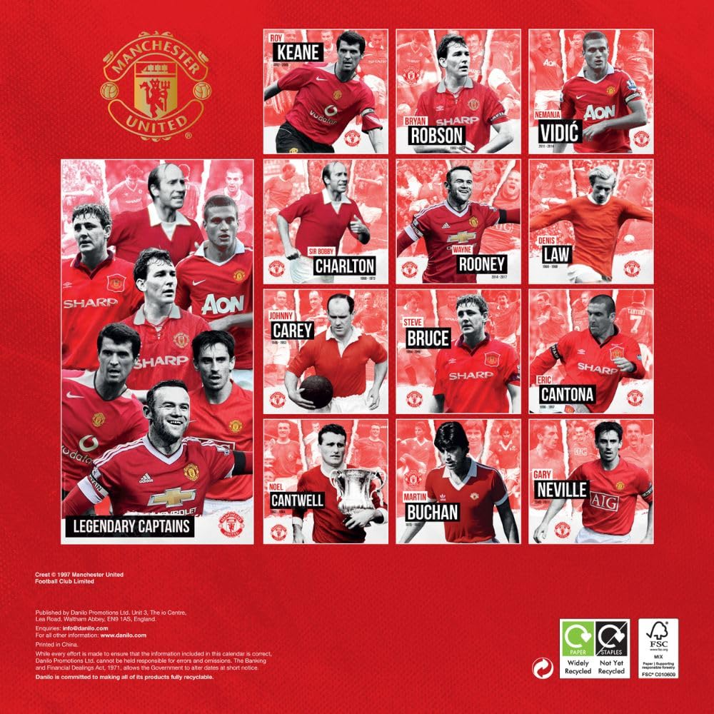 2025 Manchester United Fc - Calendar & Diary Musical Gift Box Set