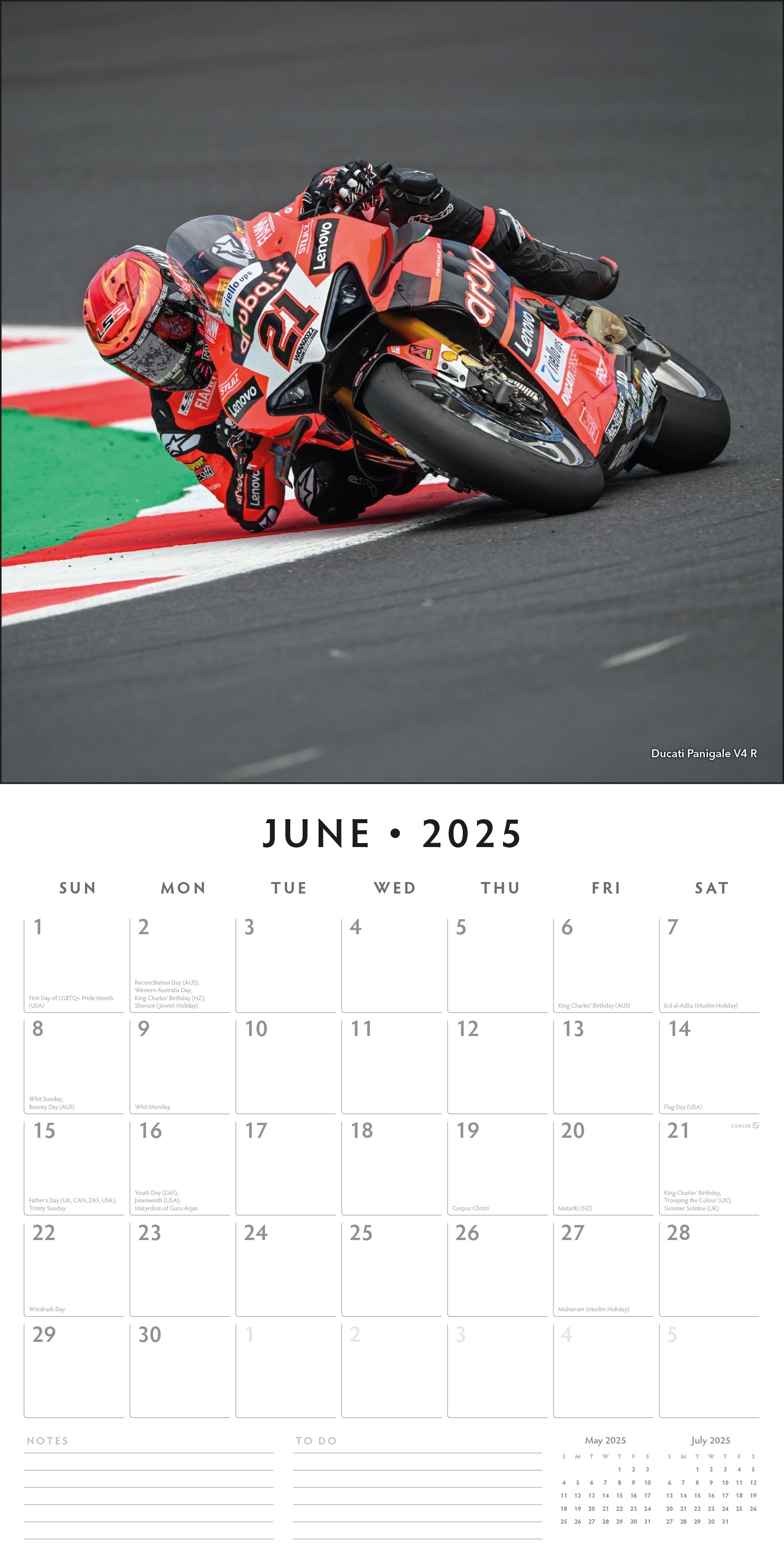 2025 Superbikes - Square Wall Calendar